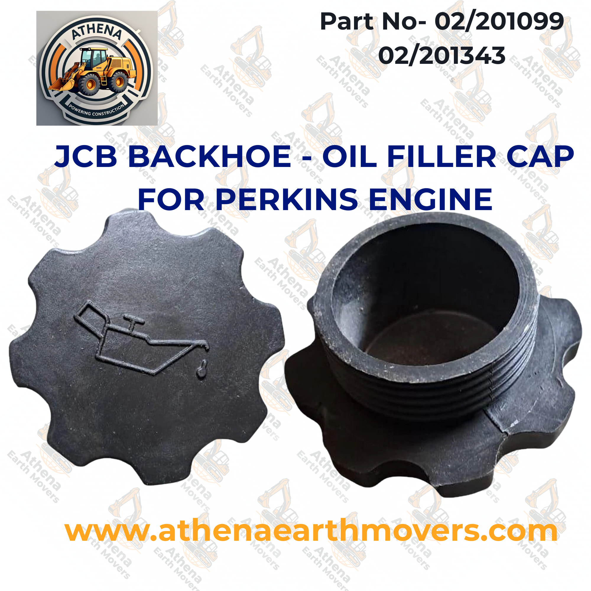 JCB BACKHOE - OIL FILLER CAP FOR PERKINS ENGINE (PART NO. 02/201099 02/201343)