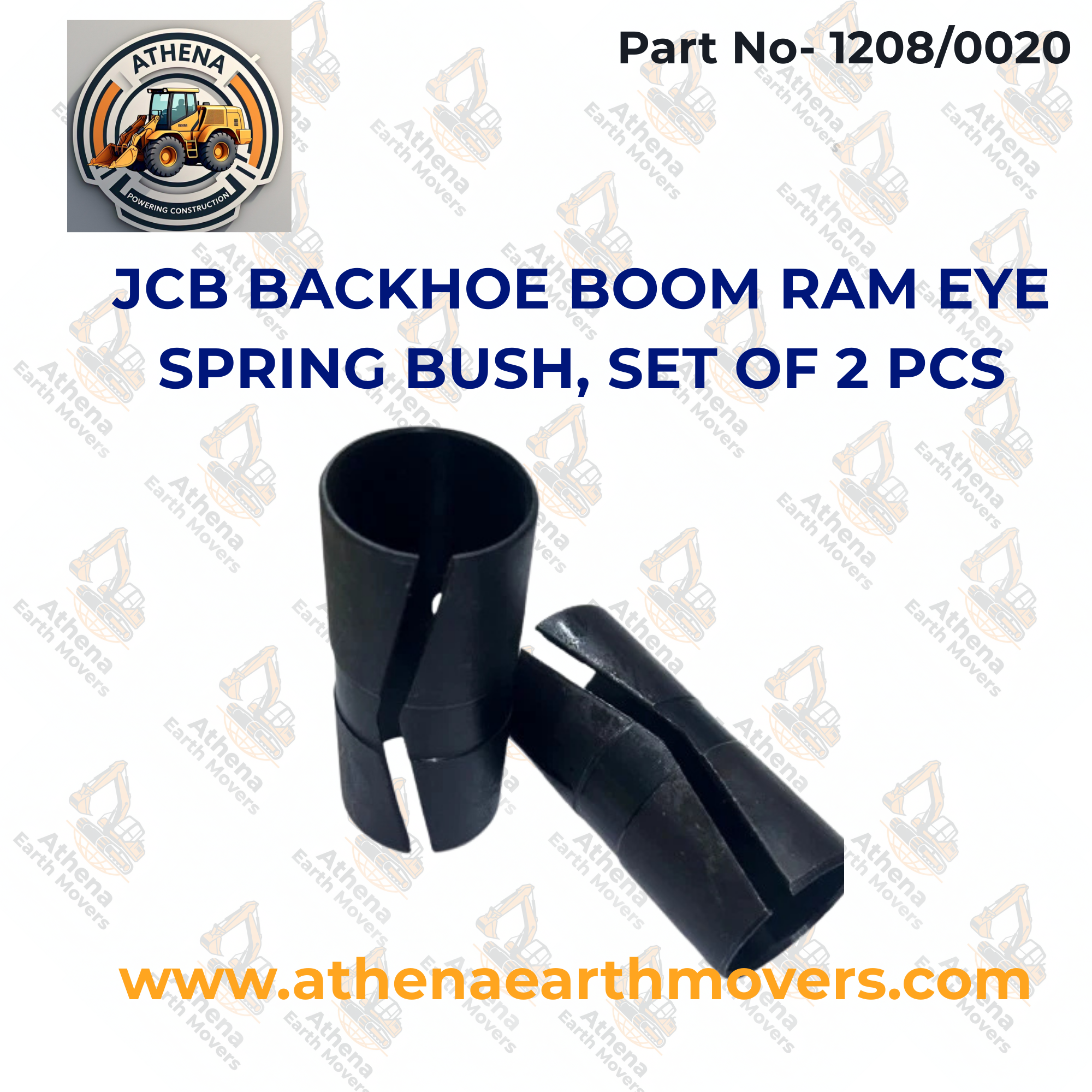 1208/0020 - JCB BACKHOE BOOM RAM EYE SPRING BUSH, SET OF 2 PCS.