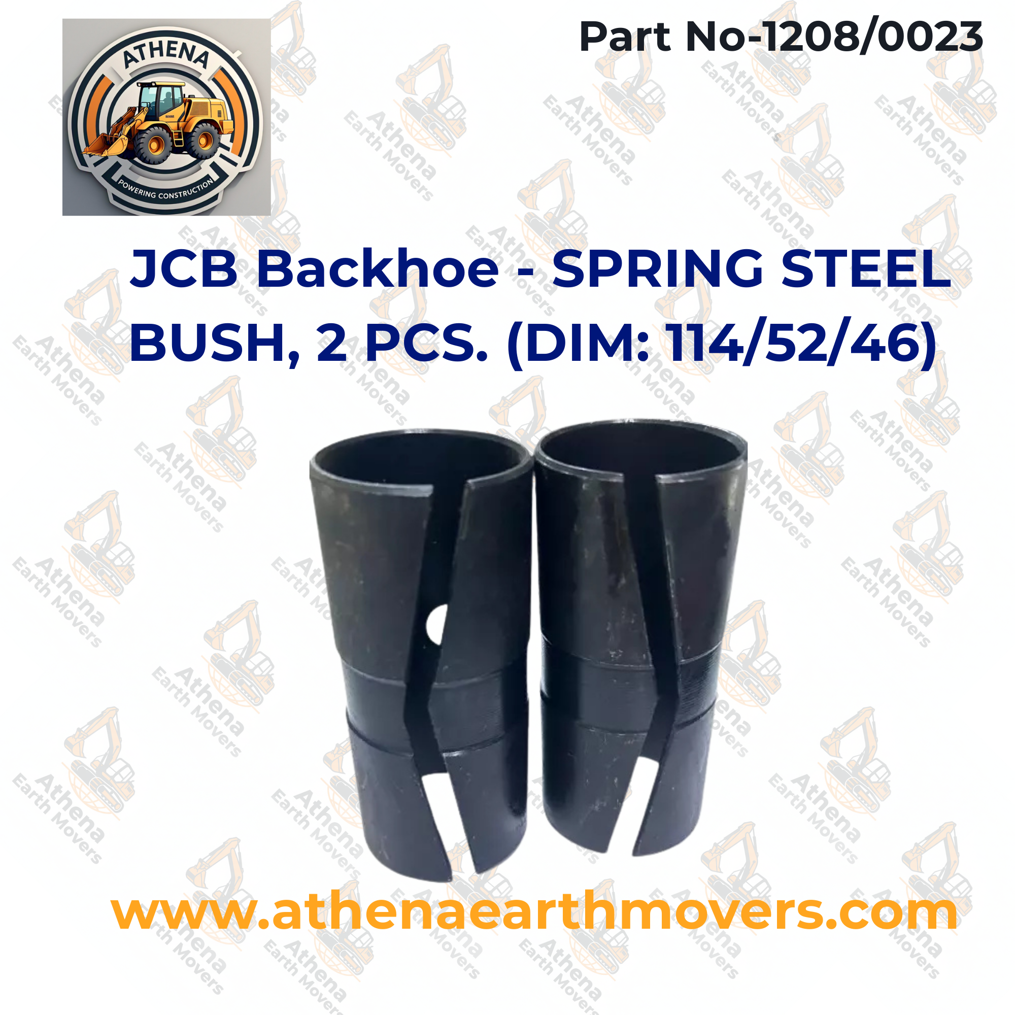 JCB Backhoe - SPRING STEEL BUSH, 2 PCS. (DIM: 114/52/46) (PART NO. 1208/0023)