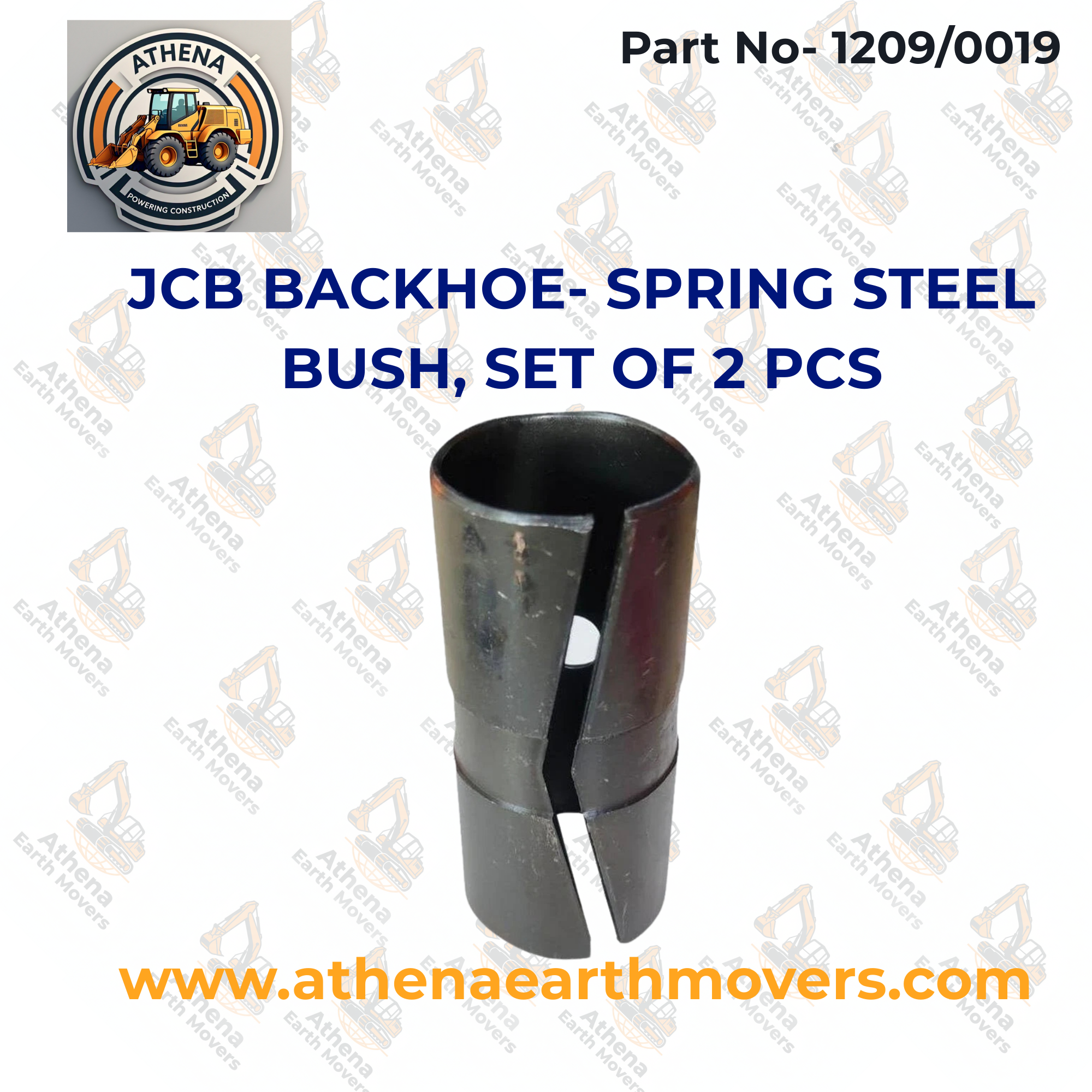 JCB BACKHOE- SPRING STEEL BUSH, SET OF 2 PCS (PART NO. 1209/0019)
