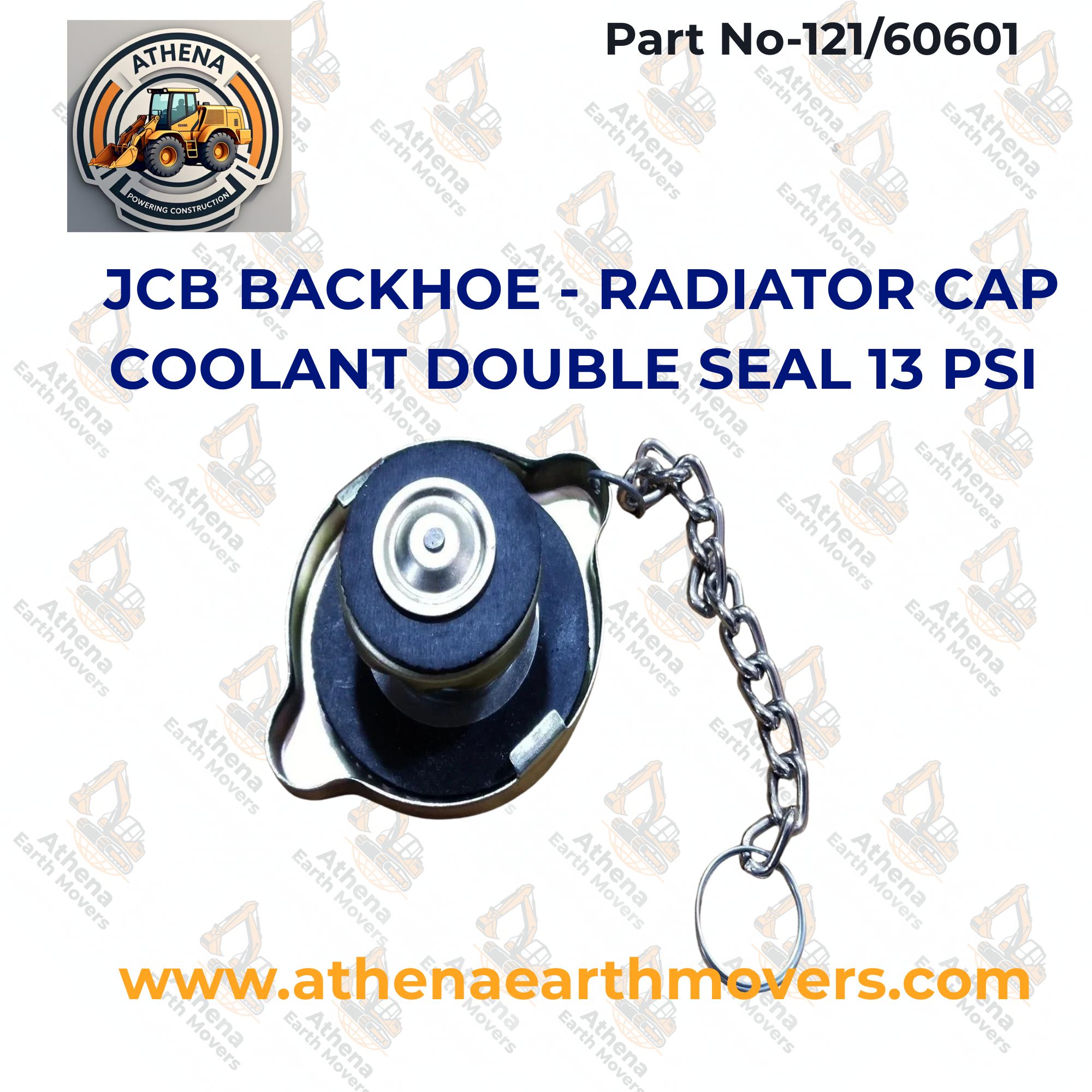 JCB BACKHOE - RADIATOR CAP COOLANT DOUBLE SEAL 13 PSI (PART NO. 121/60601)