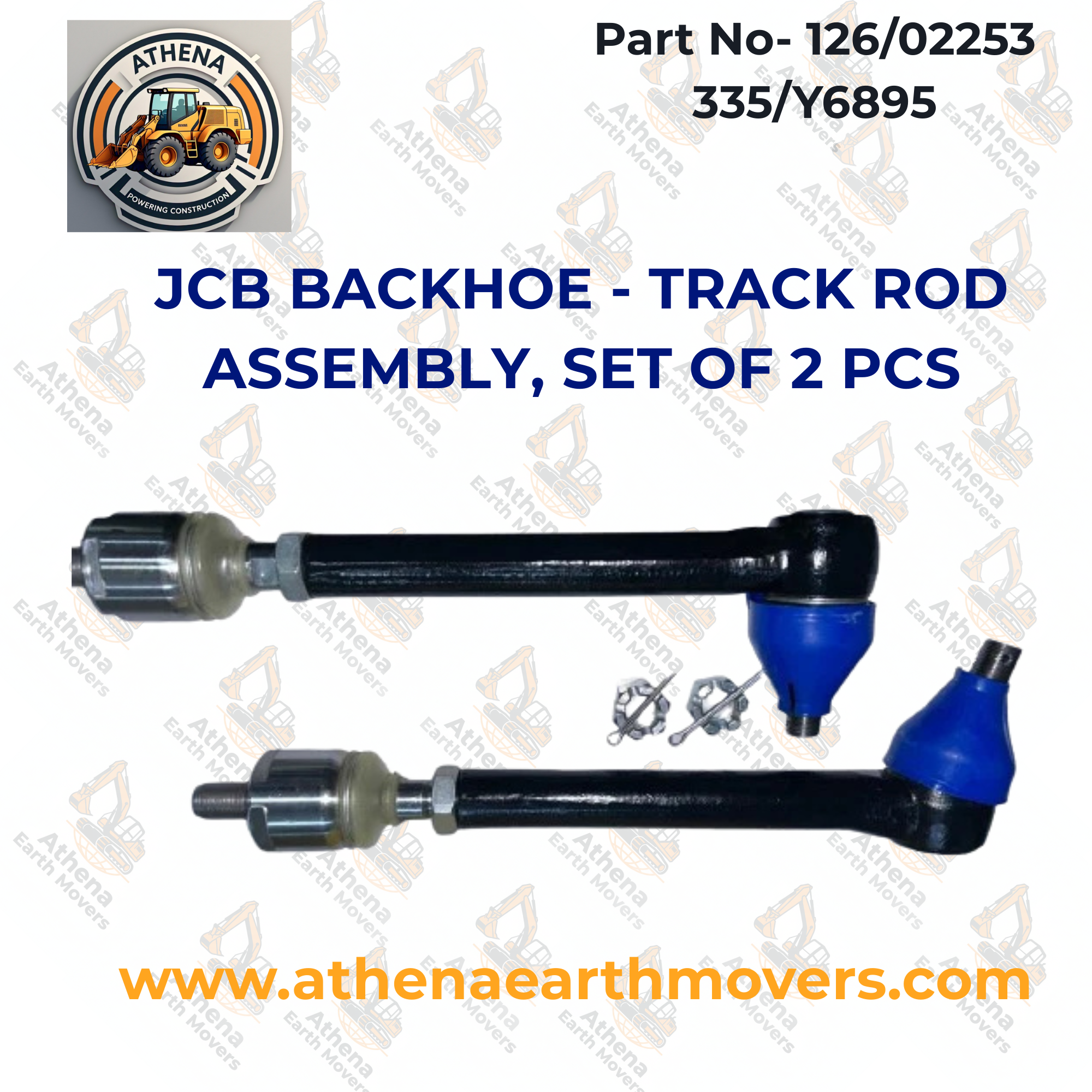 JCB BACKHOE - TRACK ROD ASSEMBLY, SET OF 2 PCS. (PART NO. 126/02253 335/Y6895)