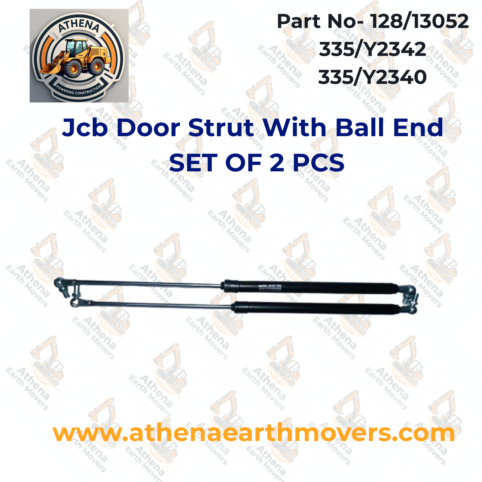 Jcb Door Strut With Ball End (128/13052 335/Y2342 335/Y2340) SET OF 2 PCS