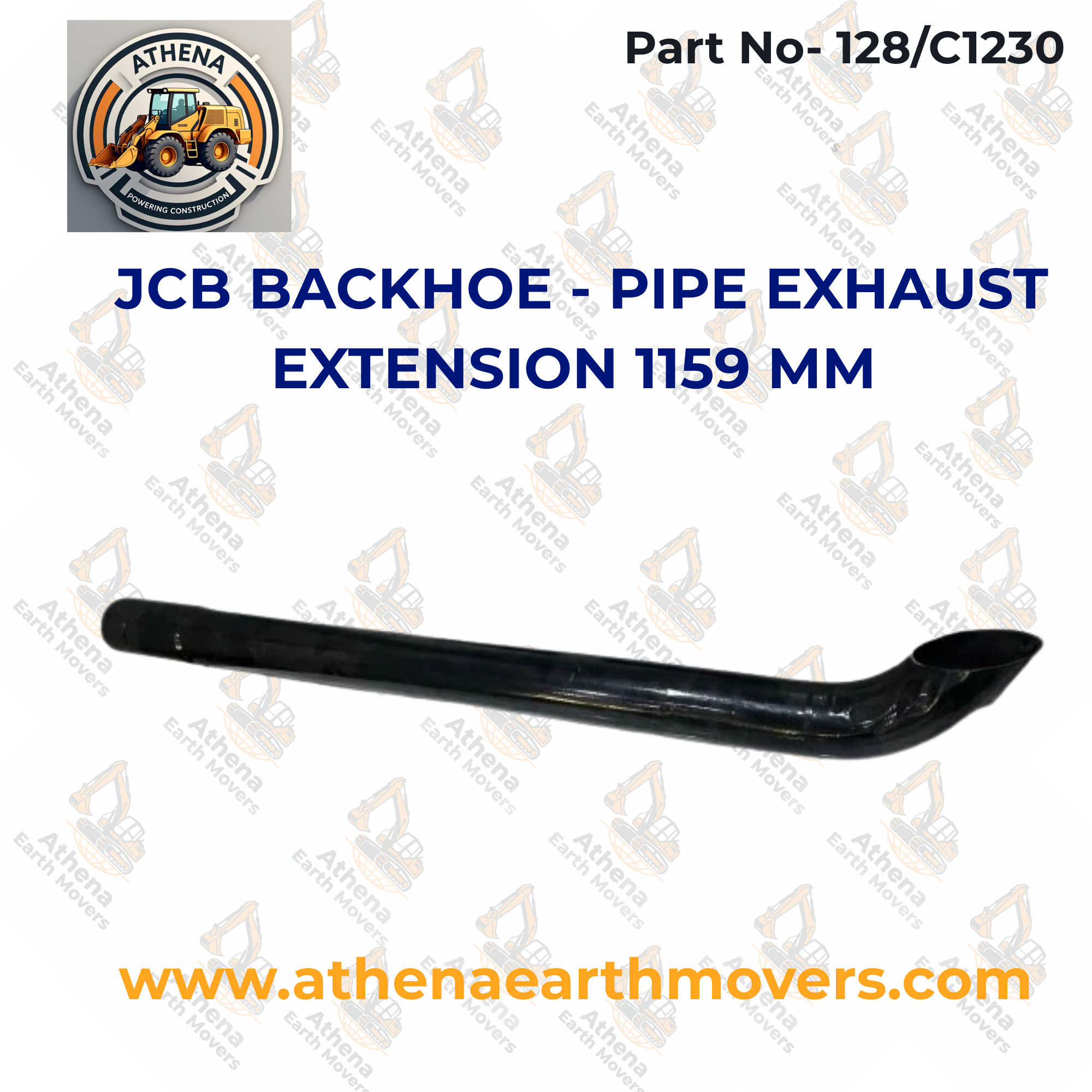 JCB BACKHOE - PIPE EXHAUST EXTENSION 1159 MM (PART NO. 128/C1230)