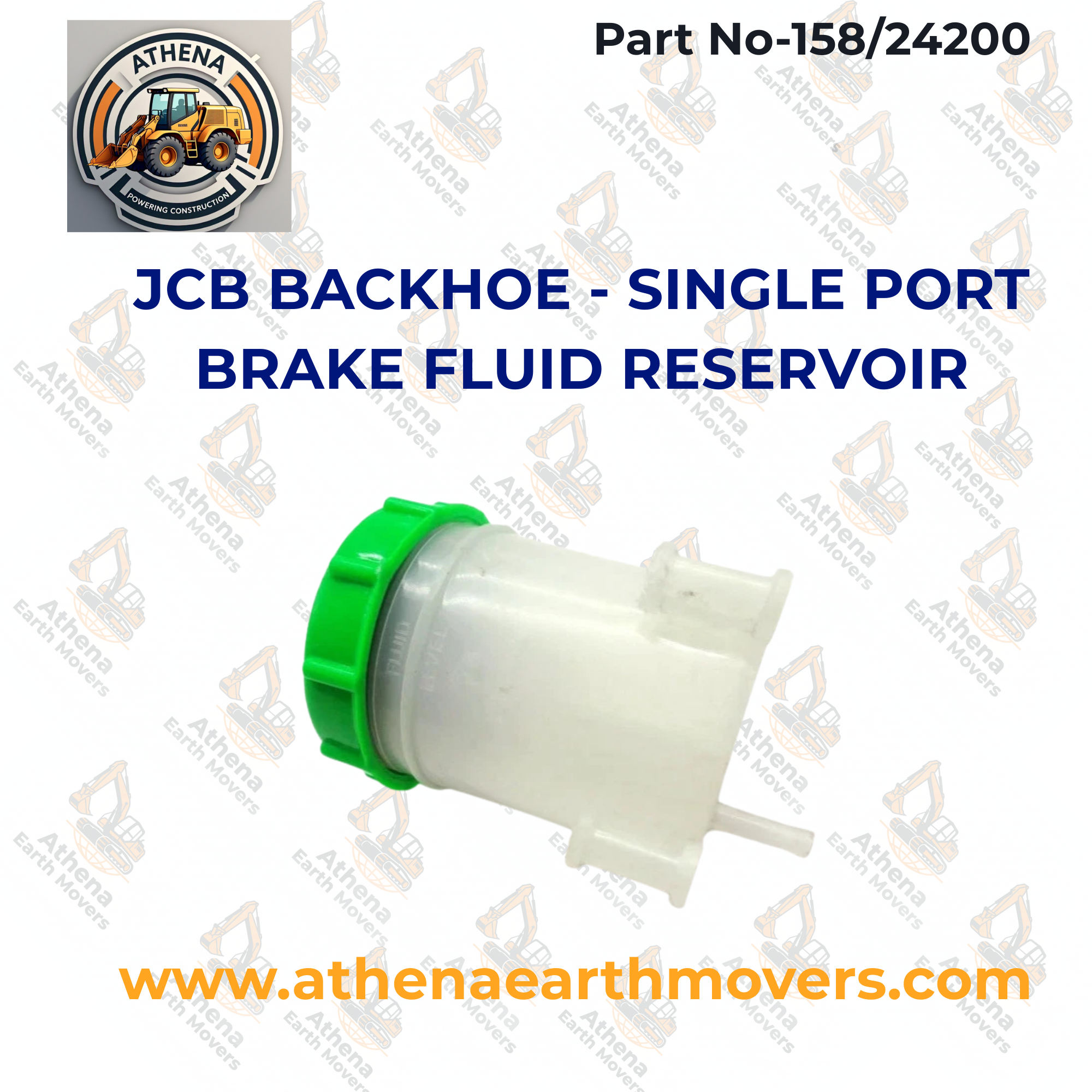 JCB BACKHOE - SINGLE PORT BRAKE FLUID RESERVOIR (PART NO. 158/24200)