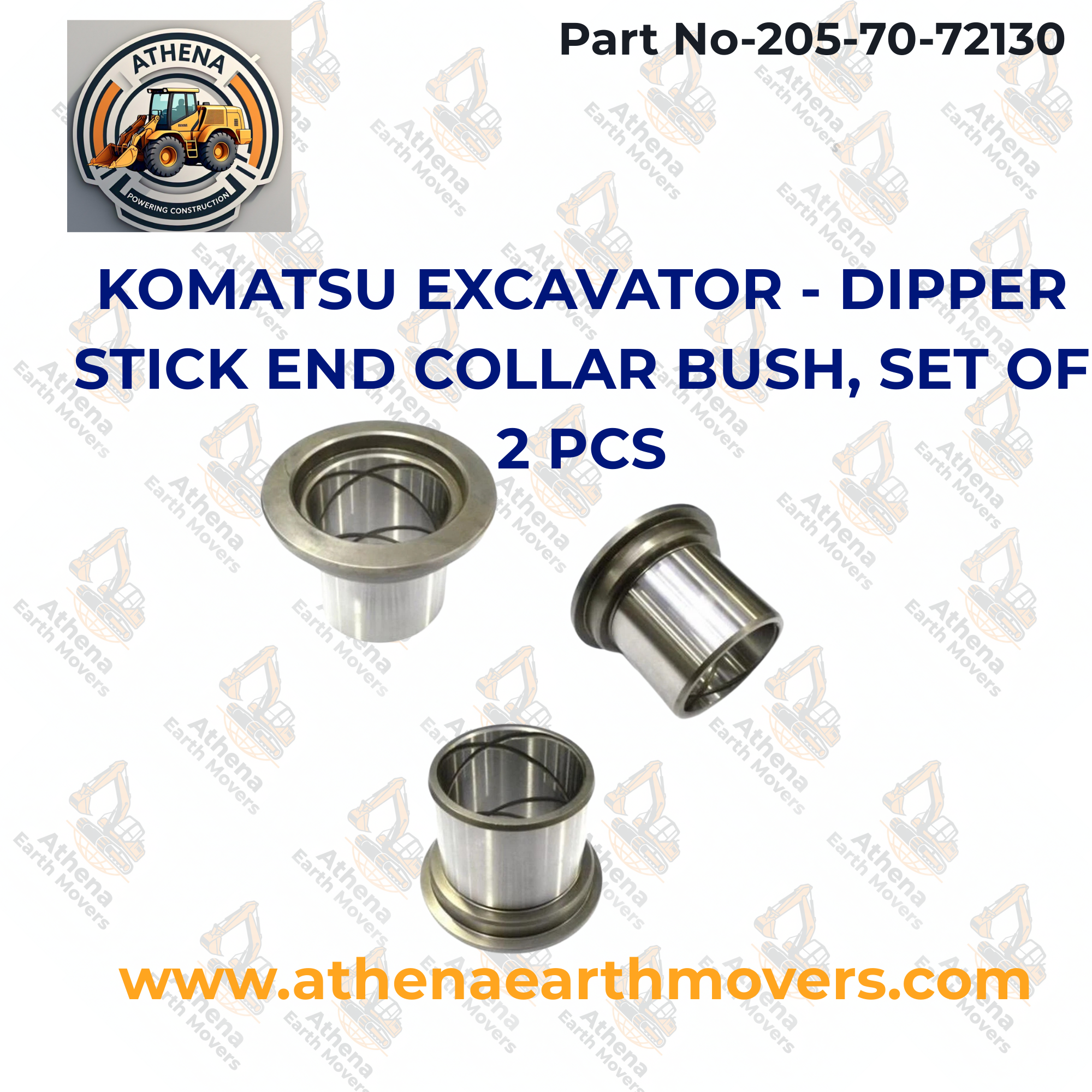 KOMATSU EXCAVATOR - DIPPER STICK END COLLAR BUSH, SET OF 2 PCS.(205-70-72130)