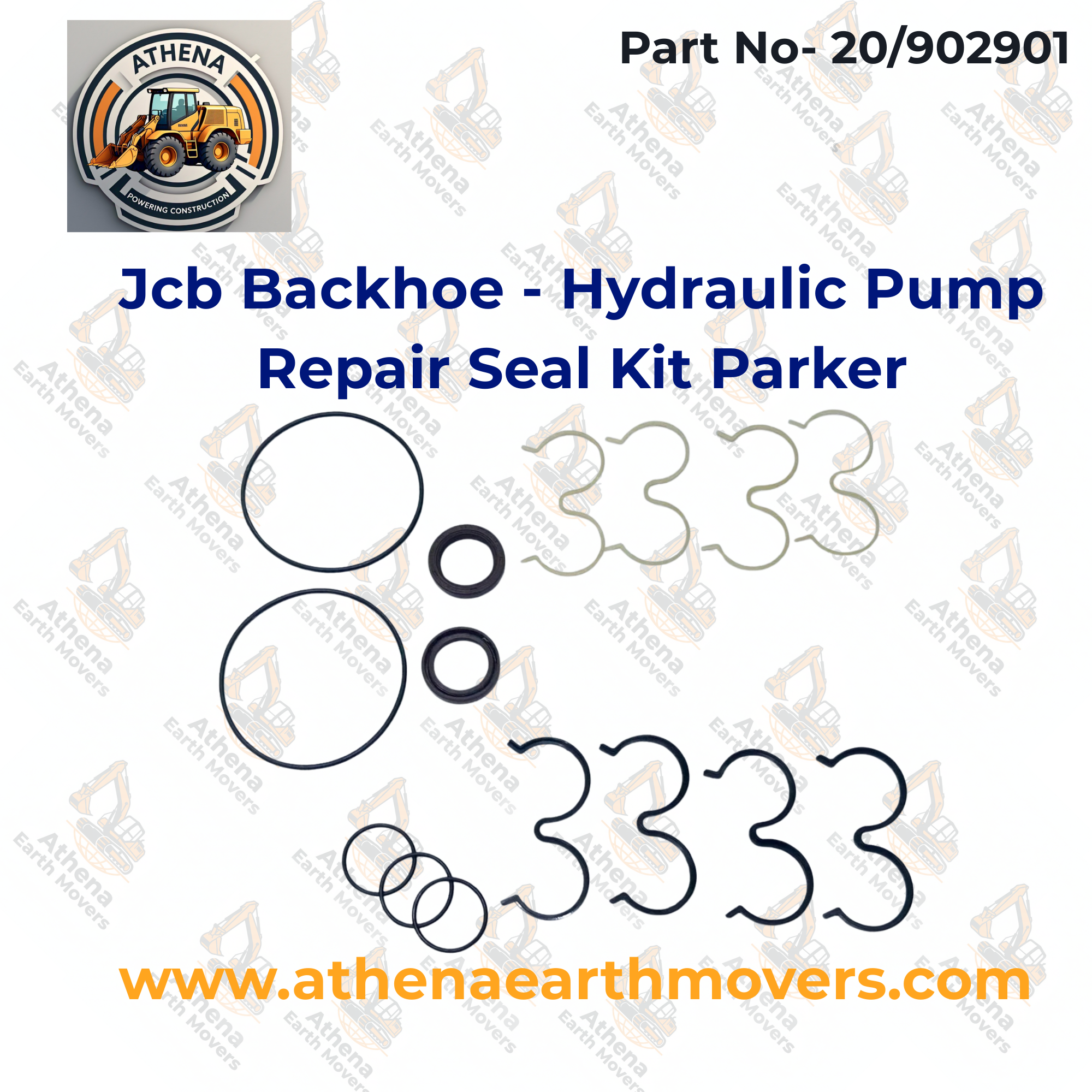 Jcb Backhoe - Hydraulic Pump Repair Seal Kit Parker Part No. 20/902901