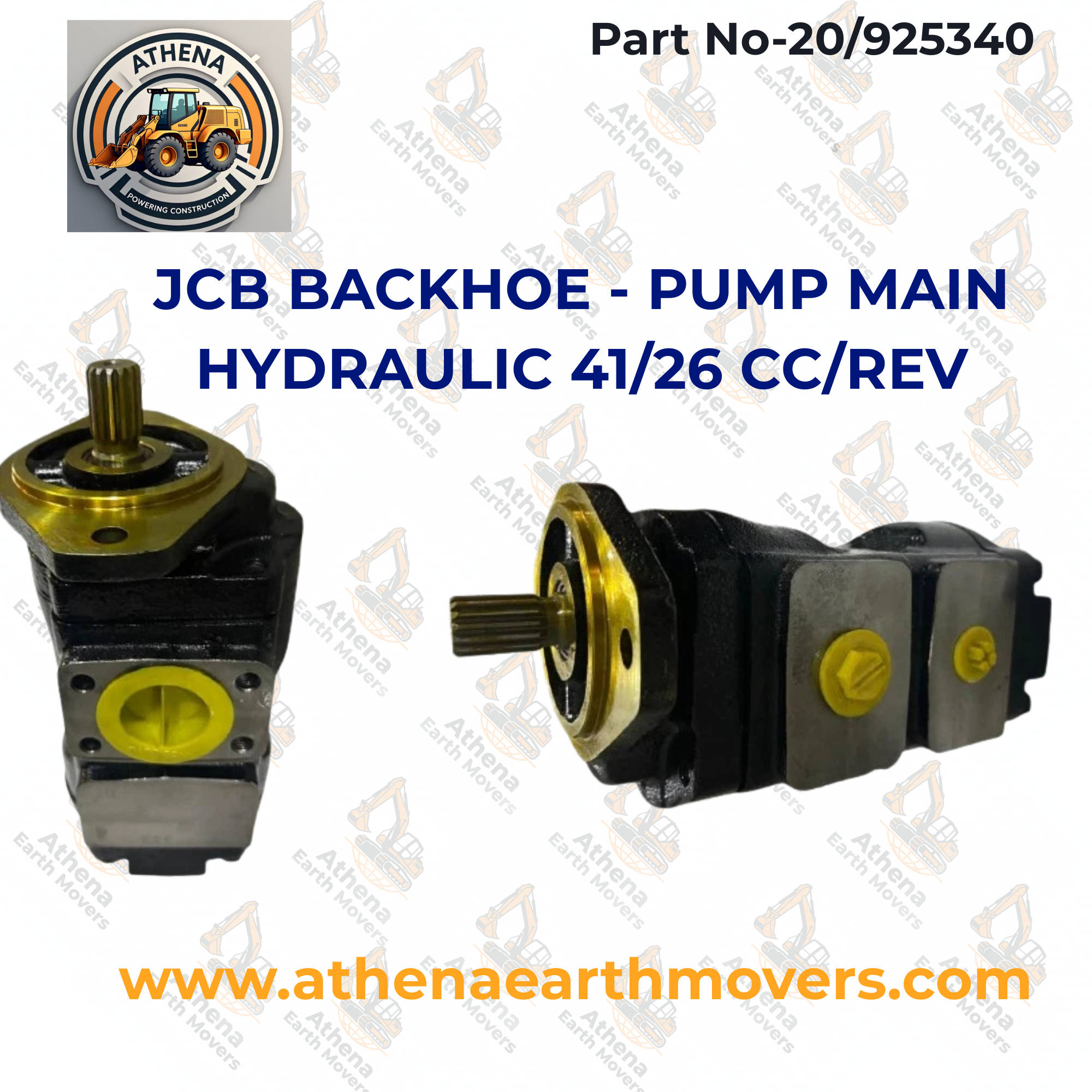 JCB BACKHOE - PUMP MAIN HYDRAULIC 41/26 CC/REV (PART NO. 20/925340)
