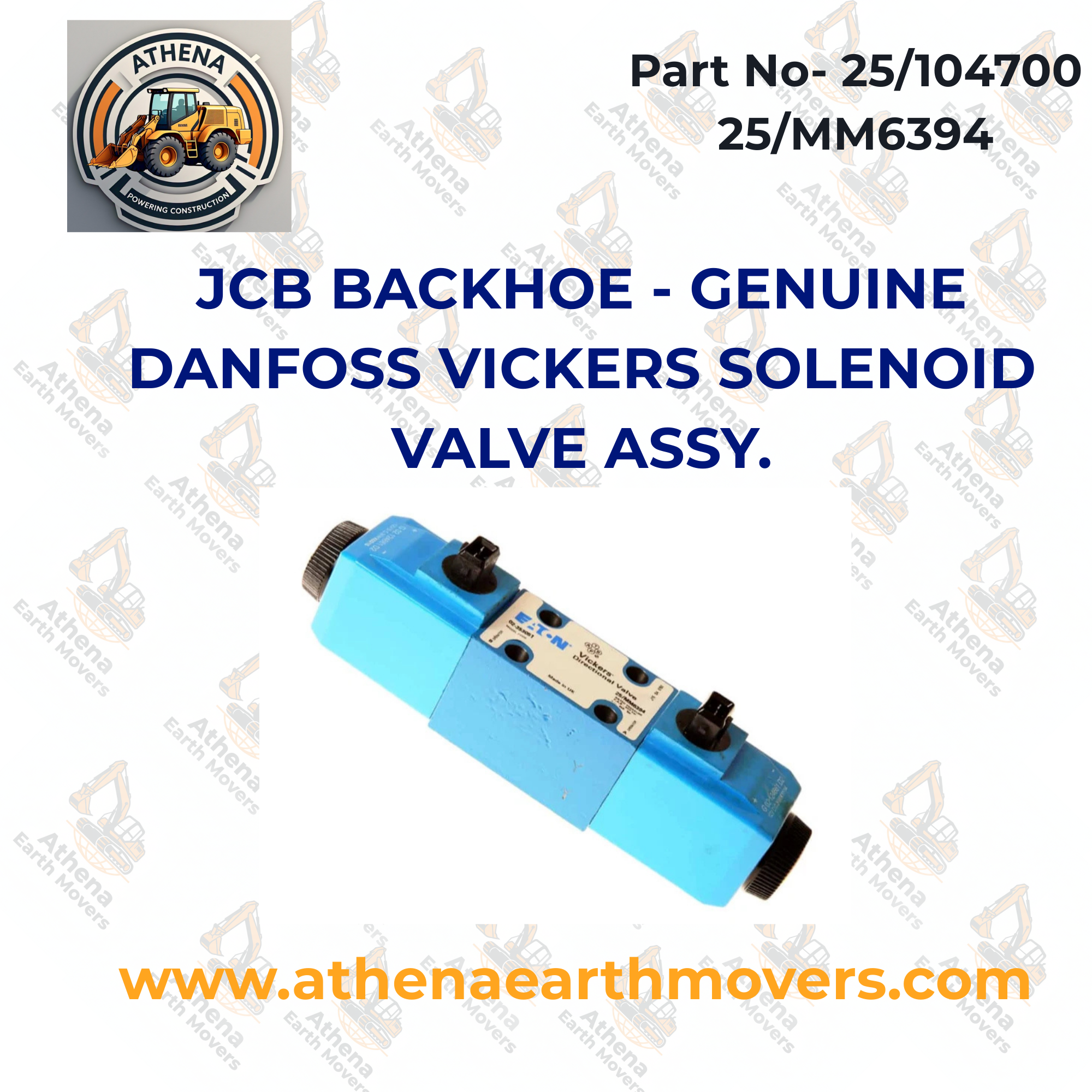 JCB BACKHOE - GENUINE DANFOSS VICKERS SOLENOID VALVE ASSY. (25/104700 25/MM6394)