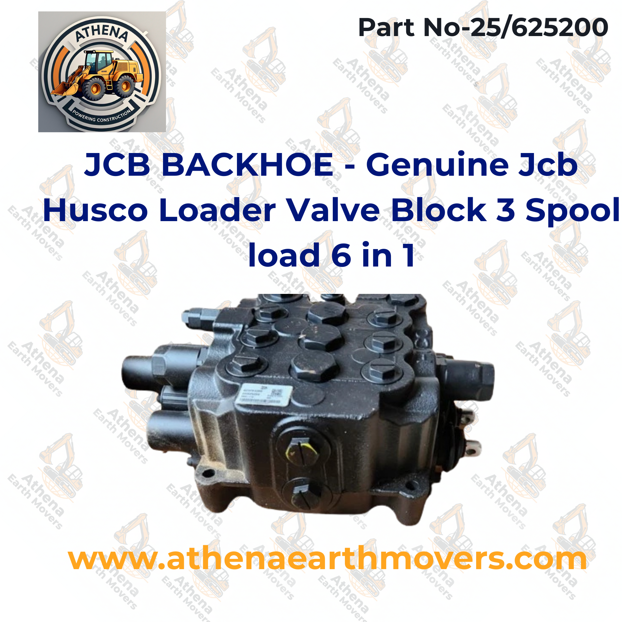 JCB BACKHOE - Genuine Jcb Husco Loader Valve Block 3 Spool load 6 in 1(Part No: 25/625200)