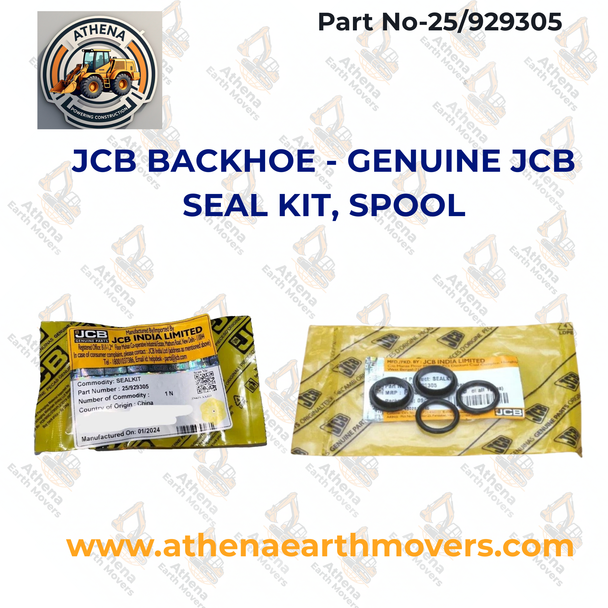 JCB BACKHOE - GENUINE JCB SEAL KIT, SPOOL (PART NO. 25/929305)