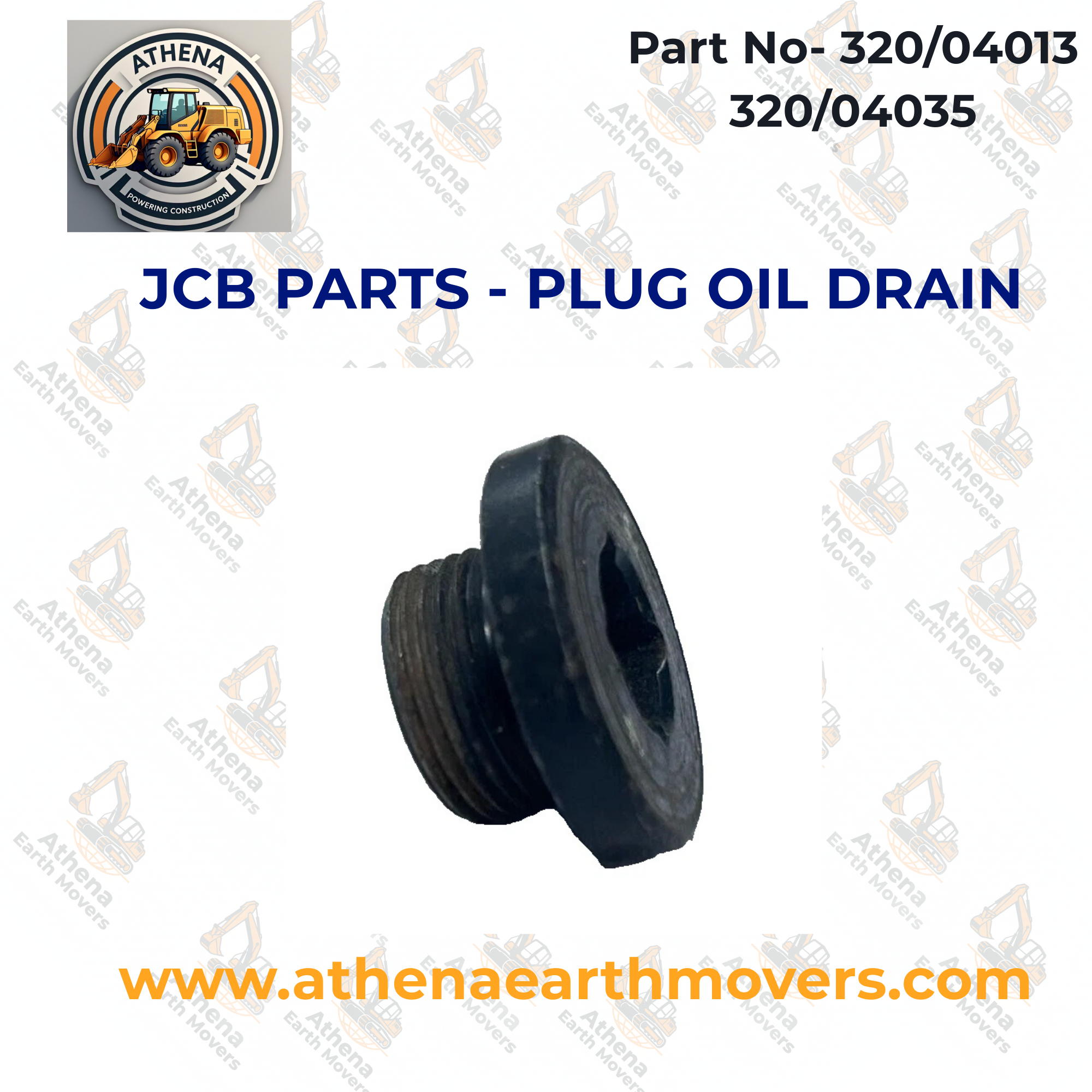 JCB PARTS - PLUG OIL DRAIN (PART NUMBER: 320/04013 320/04035)