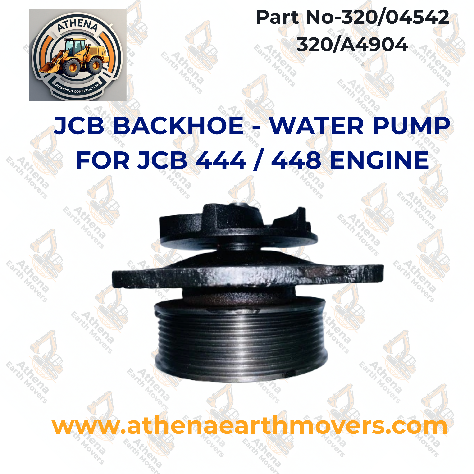 JCB BACKHOE - WATER PUMP FOR JCB 444 / 448 ENGINE (PART NO. 320/04542 320/A4904)
