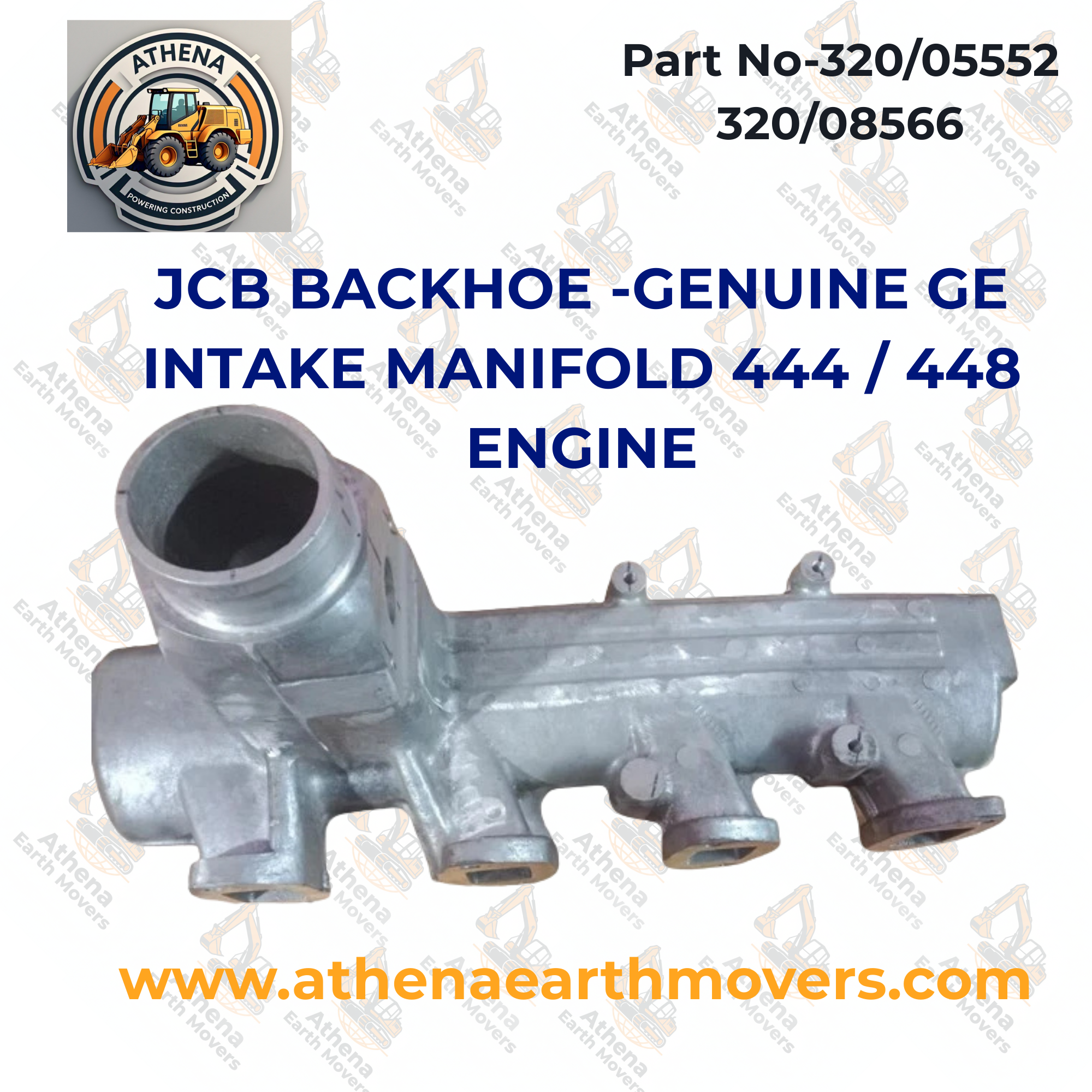 JCB BACKHOE -GENUINE GE INTAKE MANIFOLD 444 / 448 ENGINE (PART NO. 320/05552 320/08566)