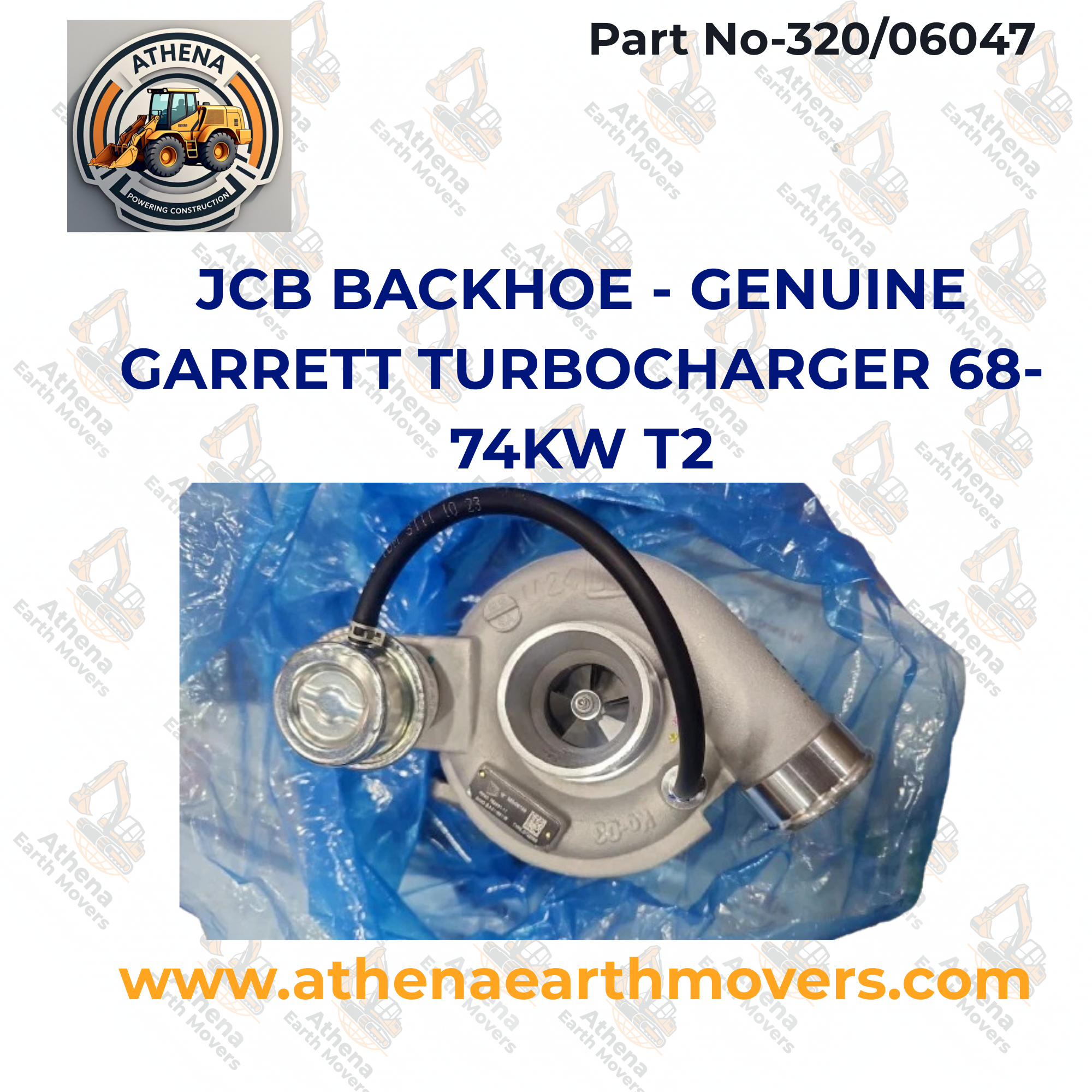 JCB BACKHOE - GENUINE GARRETT TURBOCHARGER 68-74KW T2 (PART NO. 320/06047)