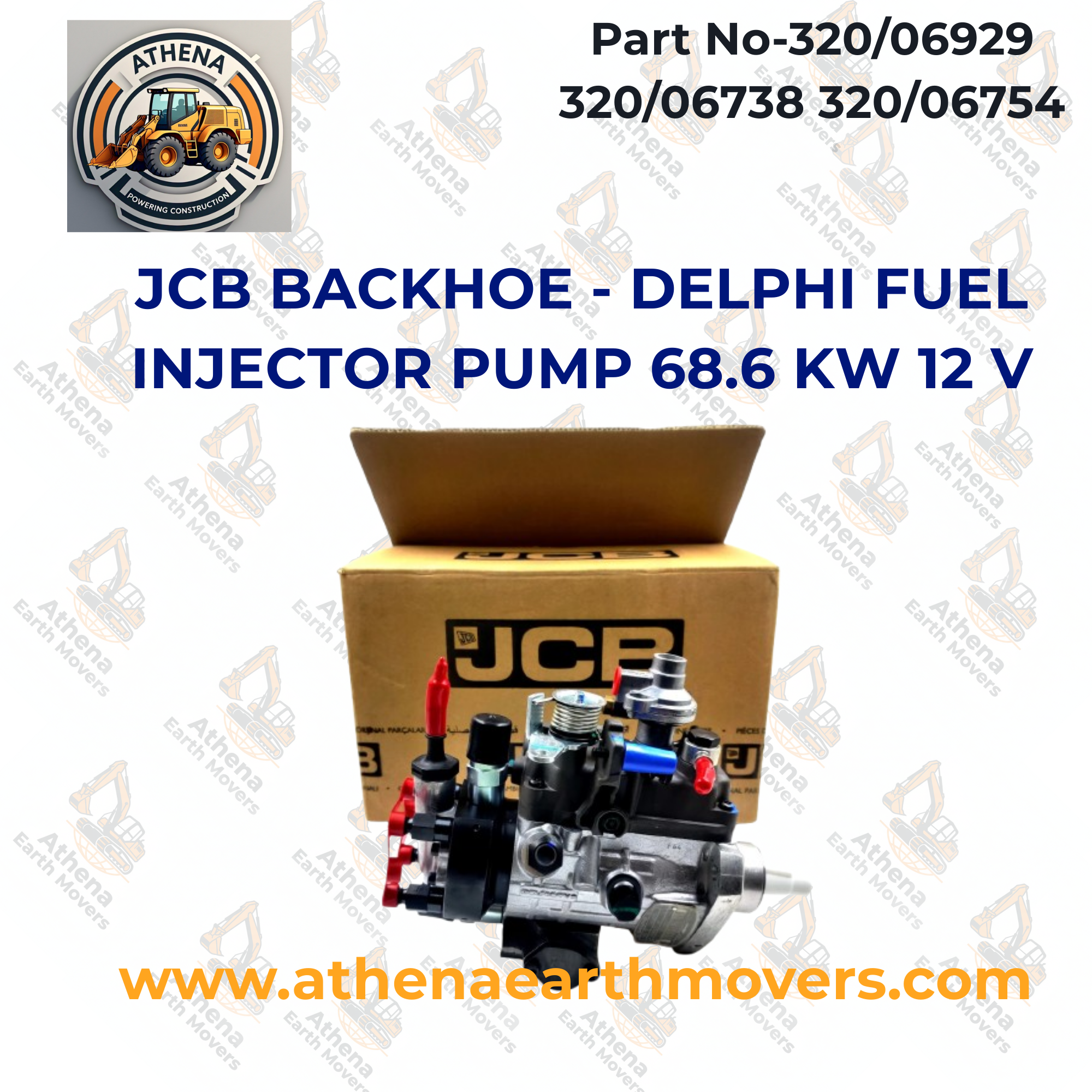 JCB BACKHOE - DELPHI FUEL INJECTOR PUMP 68.6 KW 12 V(PART NO: 320/06929 320/06738 320/06754)