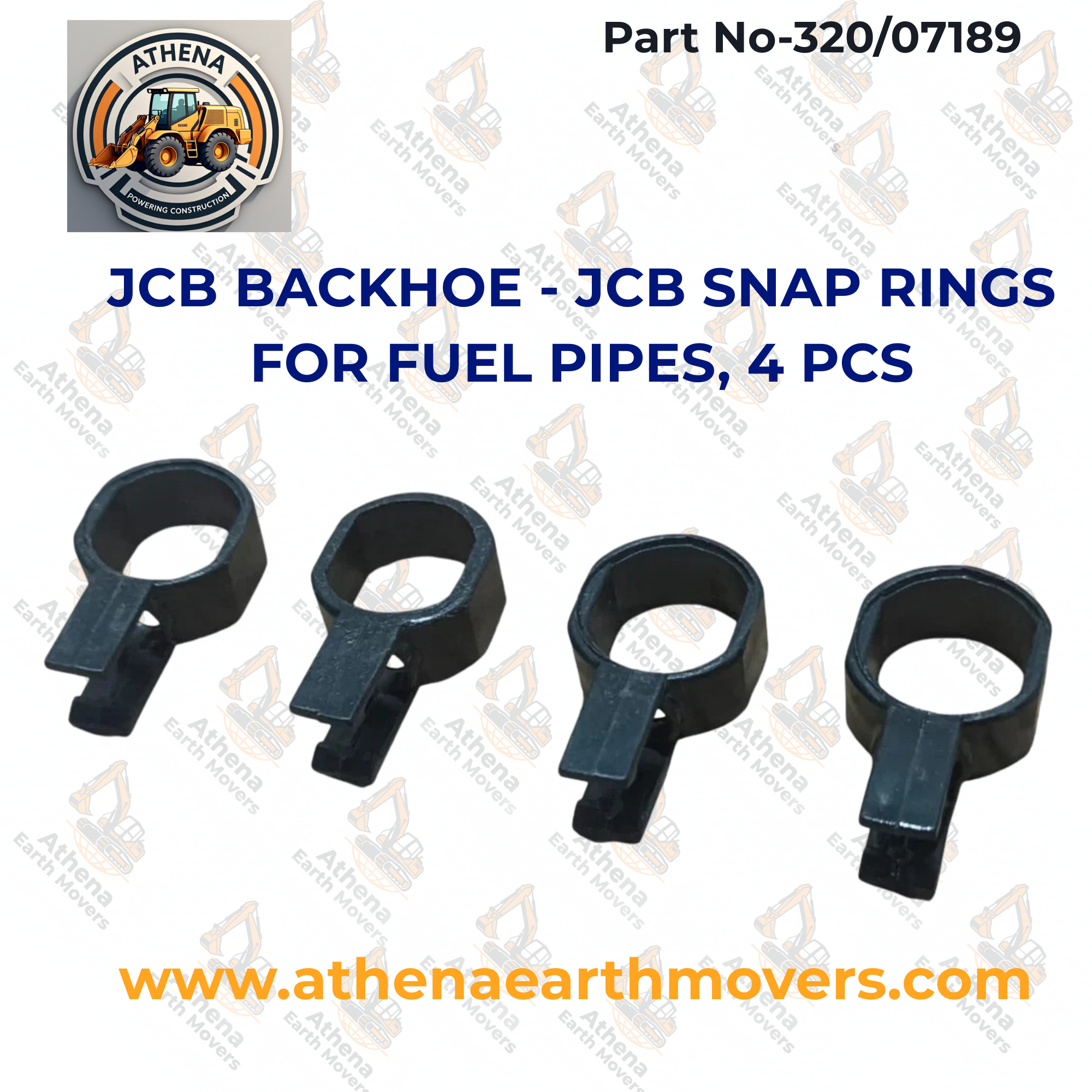 JCB BACKHOE - JCB SNAP RINGS FOR FUEL PIPES, 4 PCS. (PART # 320/07189)