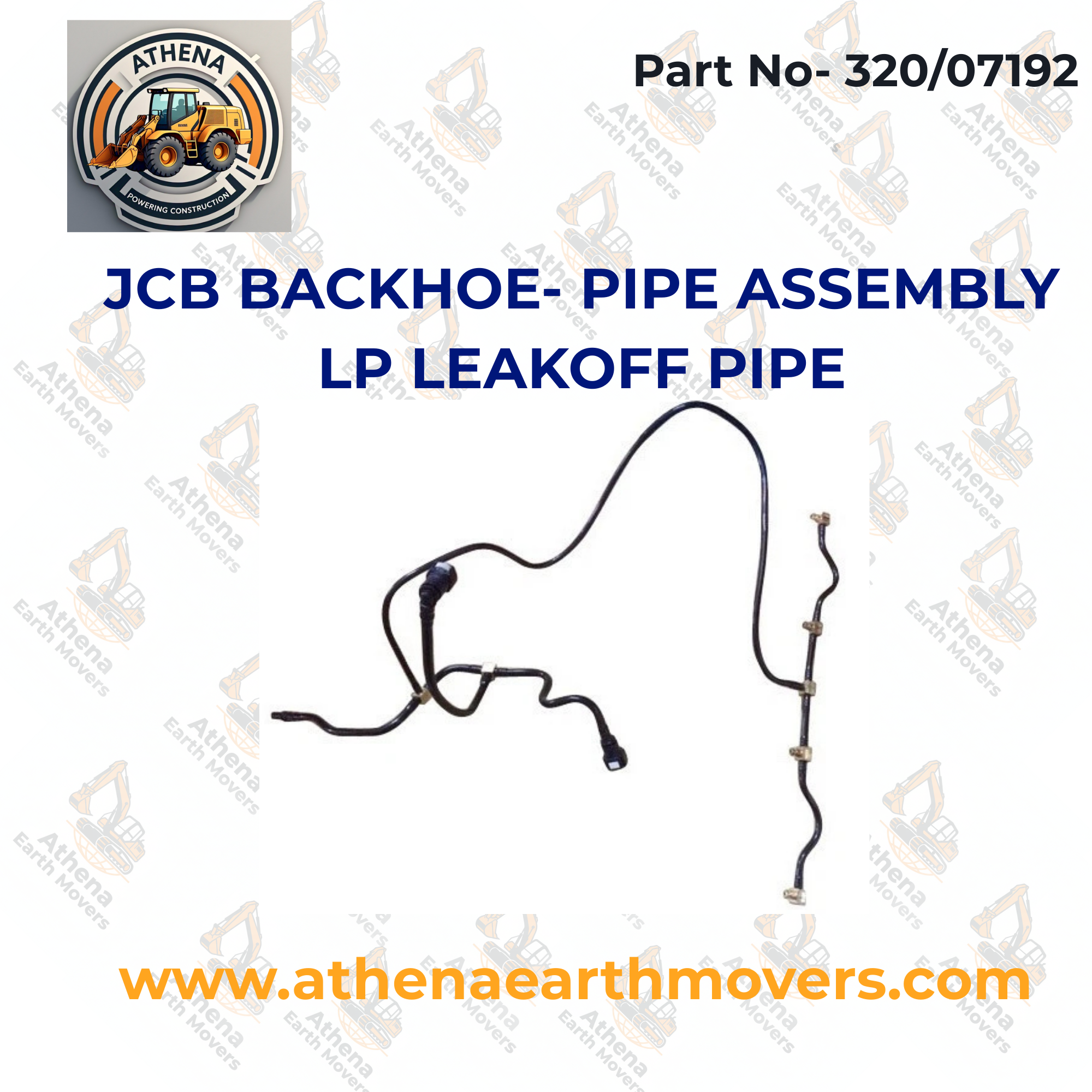 JCB BACKHOE- PIPE ASSEMBLY LP LEAKOFF PIPE (PART NO. 320/07192)