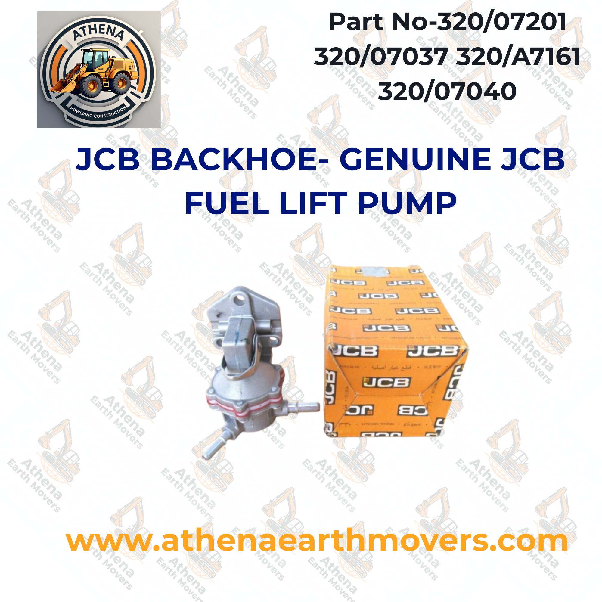 JCB BACKHOE- GENUINE JCB FUEL LIFT PUMP (320/07201 320/07037 320/A7161 320/07040)