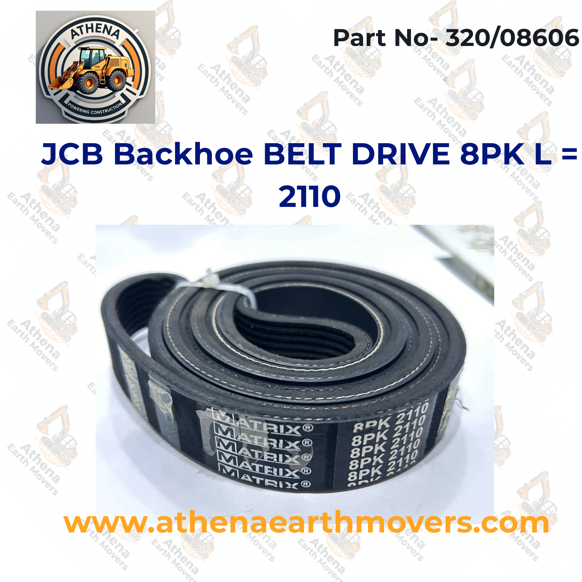 JCB Backhoe BELT DRIVE 8PK L = 2110 (PART NO. 320/08606)