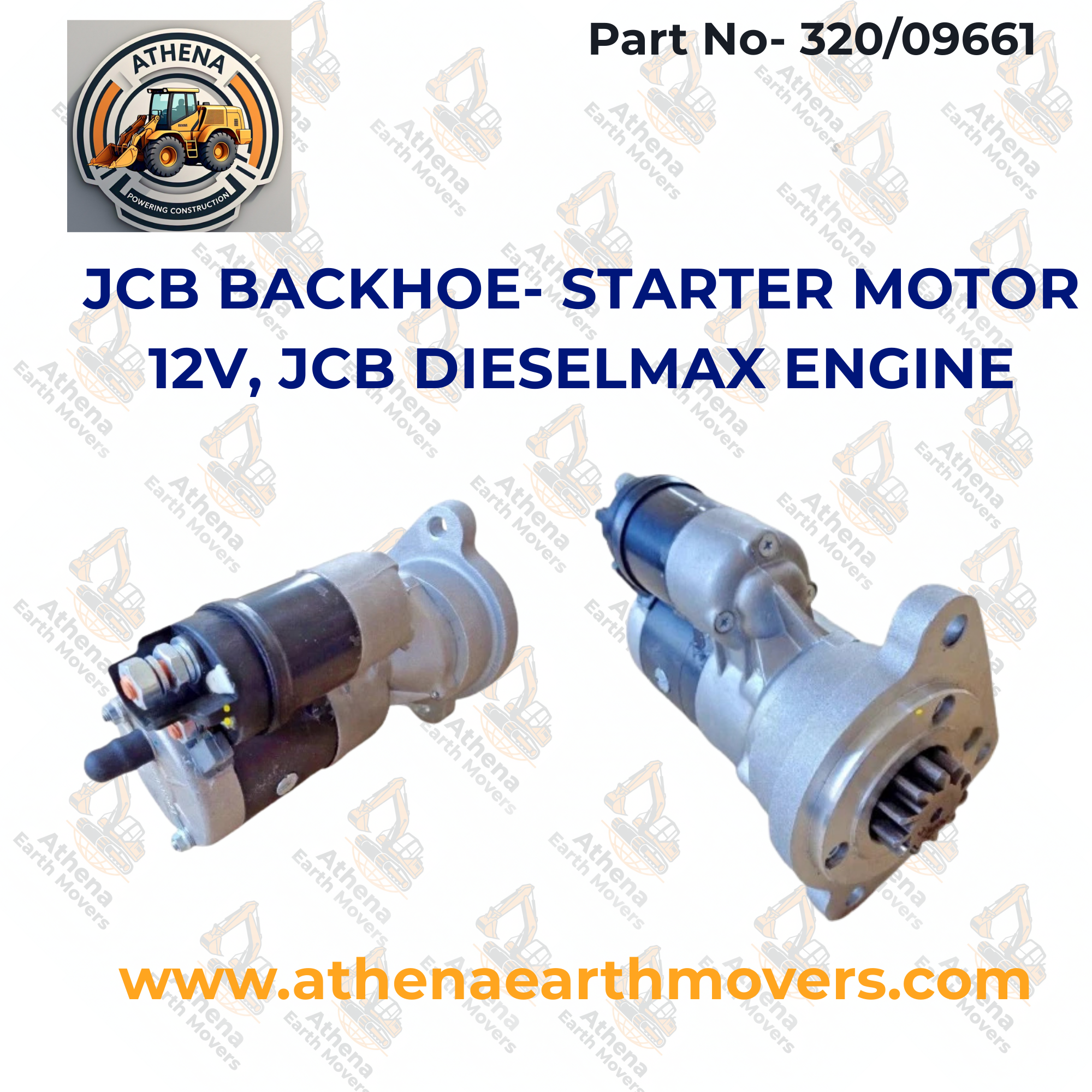 JCB BACKHOE- STARTER MOTOR 12V, JCB DIESELMAX ENGINE (PART NO. 320/09661)