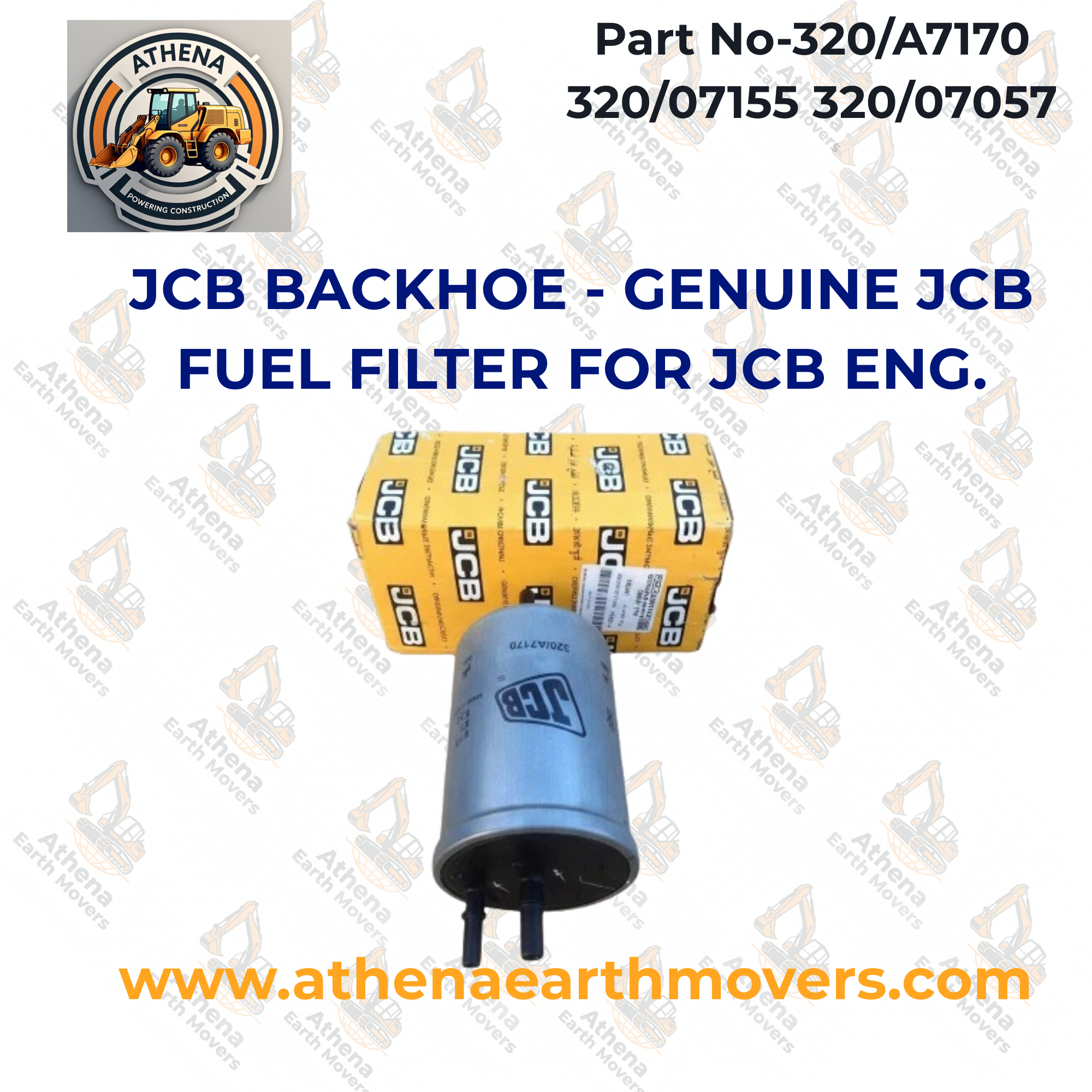 JCB BACKHOE - GENUINE JCB FUEL FILTER FOR JCB ENG. (320/A7170 320/07155 320/07057)