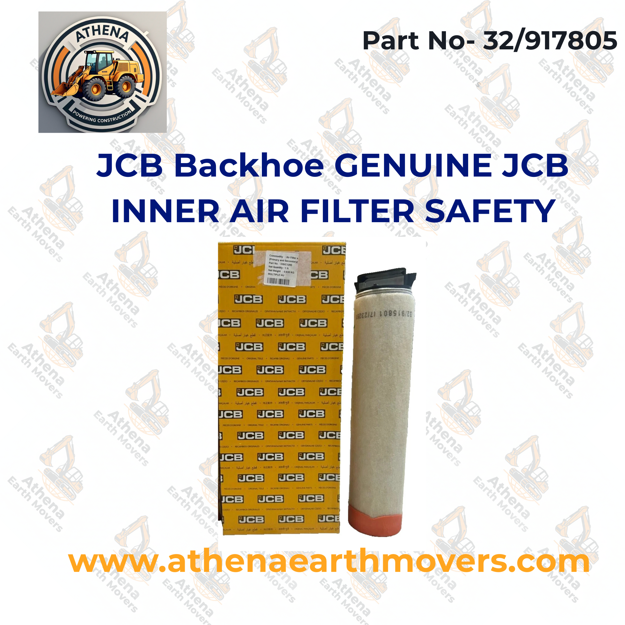 JCB Backhoe GENUINE JCB INNER AIR FILTER SAFETY (PART NO. 32/917805)