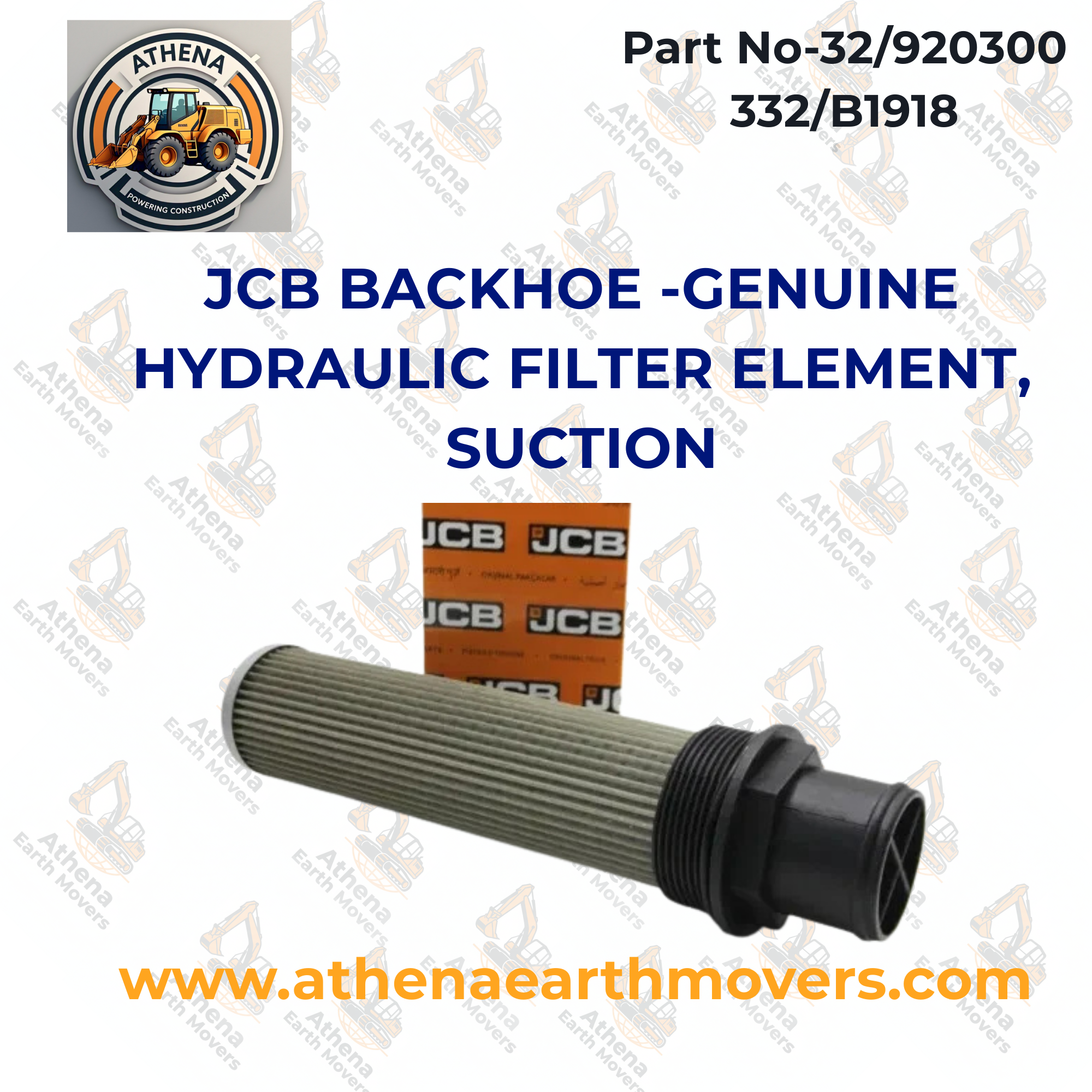 JCB BACKHOE -GENUINE HYDRAULIC FILTER ELEMENT, SUCTION (PART NO. 32/920300 332/B1918)