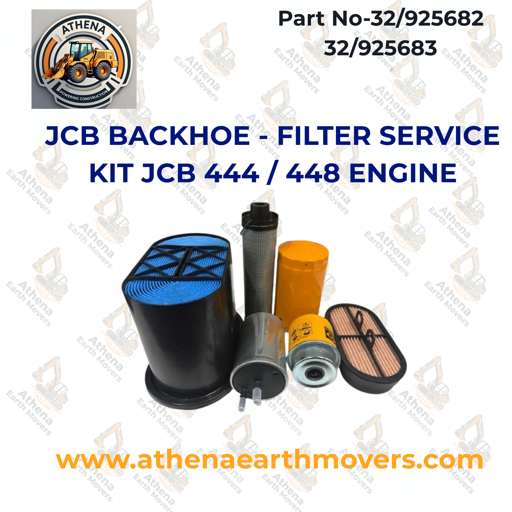 JCB BACKHOE - FILTER SERVICE KIT JCB 444 / 448 ENGINE (INC. 32/925682 32/925683)