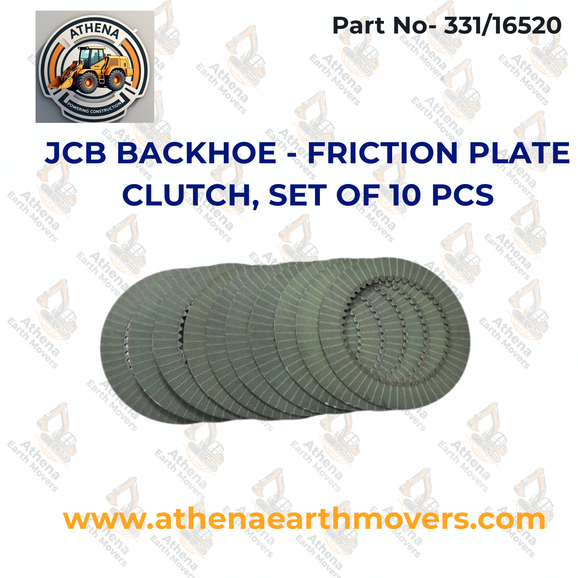 JCB BACKHOE - FRICTION PLATE CLUTCH, SET OF 10 PCS. (PART NO. 331/16520)