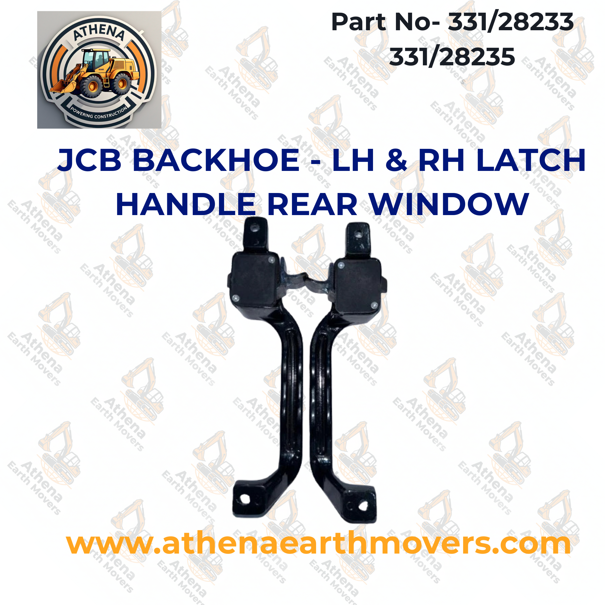 JCB BACKHOE - LH & RH LATCH HANDLE REAR WINDOW (PART NO. 331/28233 331/28235
