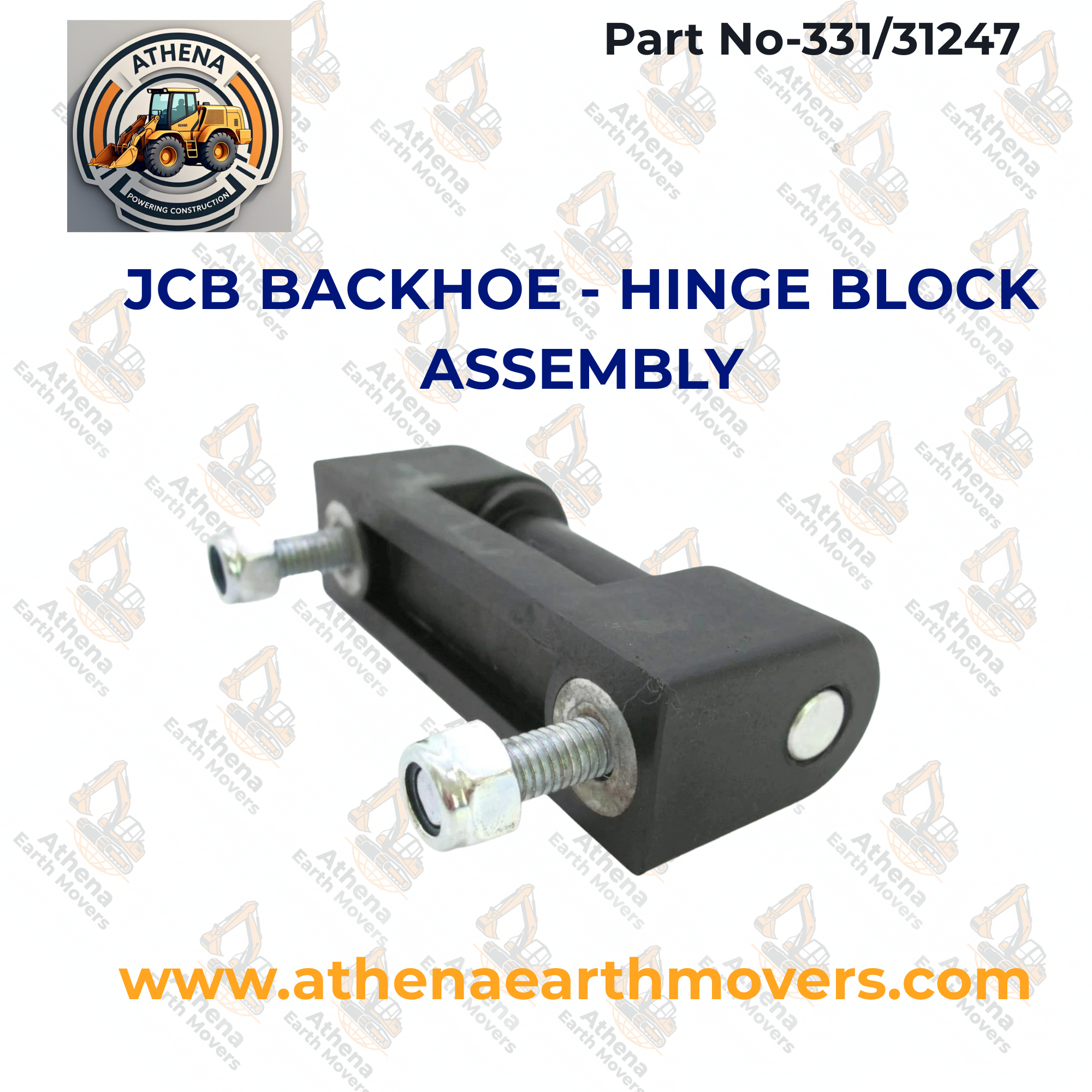 JCB BACKHOE - HINGE BLOCK ASSEMBLY FOR VARIOUS JCB MODELS (PART NO. 331/31247)