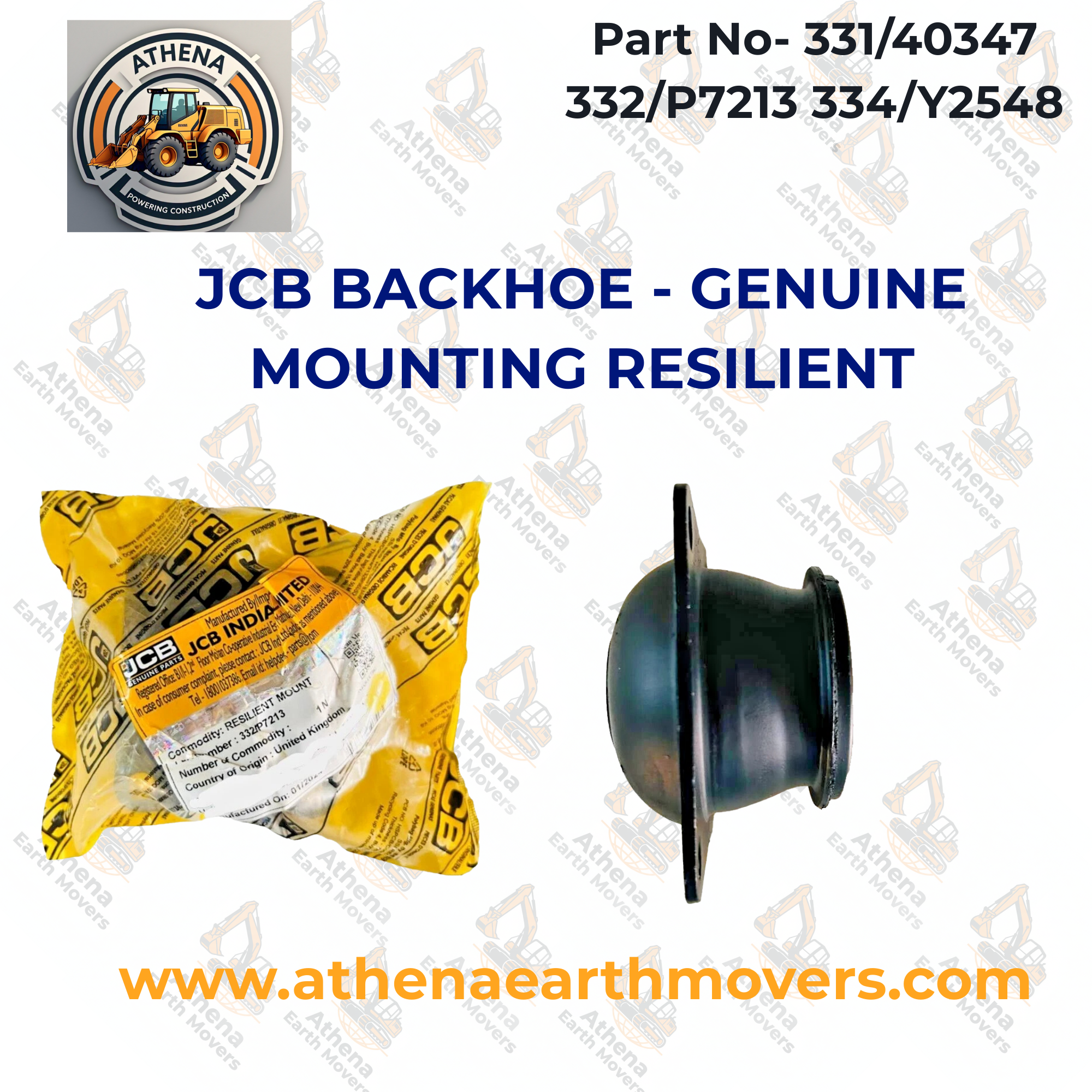 JCB BACKHOE - GENUINE MOUNTING RESILIENT(PART NO. 331/40347 332/P7213 334/Y2548)