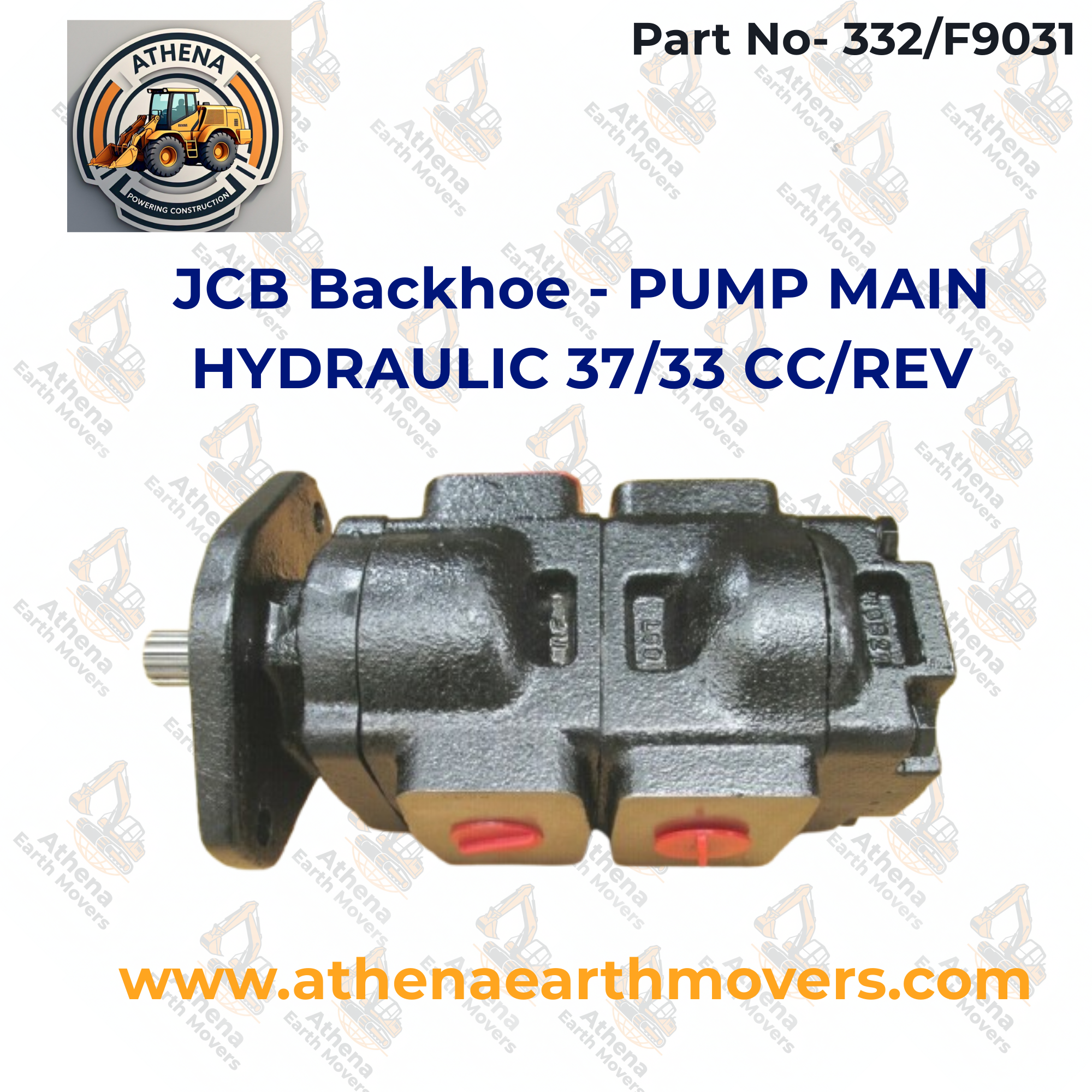 JCB Backhoe - PUMP MAIN HYDRAULIC 37/33 CC/REV (PART NO. 332/F9031)