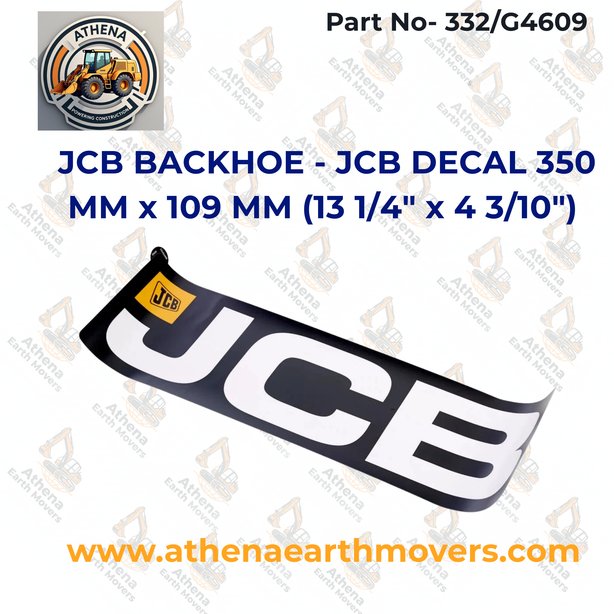 JCB BACKHOE - JCB DECAL 350 MM x 109 MM (13 1/4" x 4 3/10") (332/G4609)