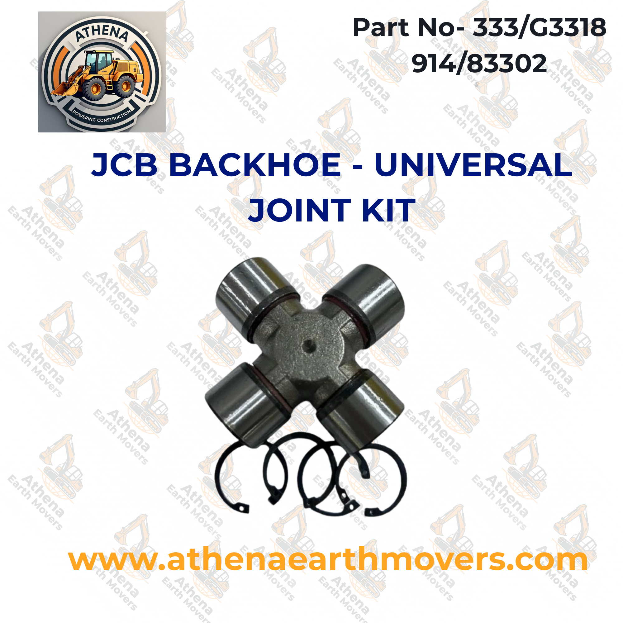 JCB BACKHOE - UNIVERSAL JOINT KIT (PART NO. 333/G3318 914/83302)