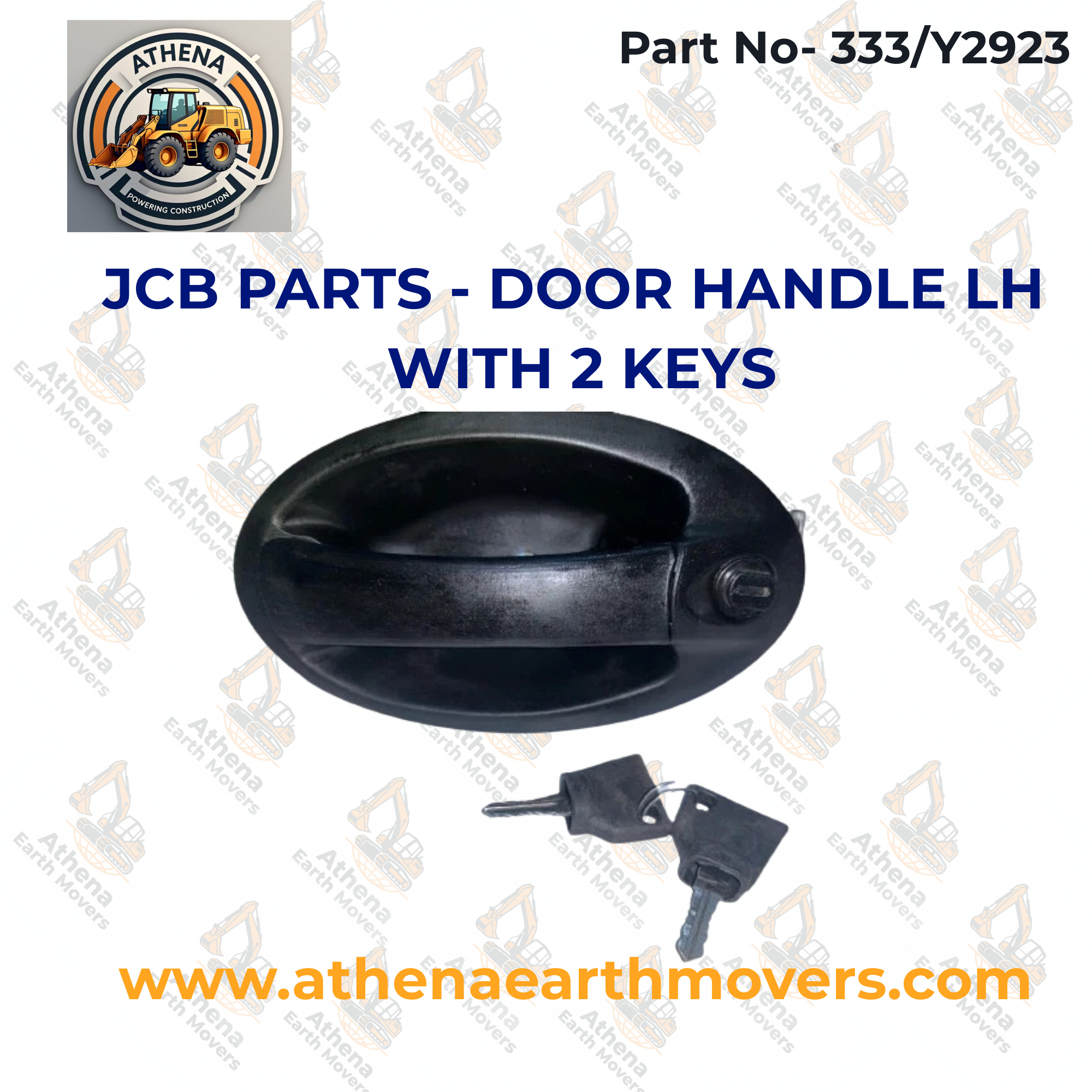 JCB PARTS - DOOR HANDLE LH (PART NUMBER: 333/Y2923) WITH 2 KEYS