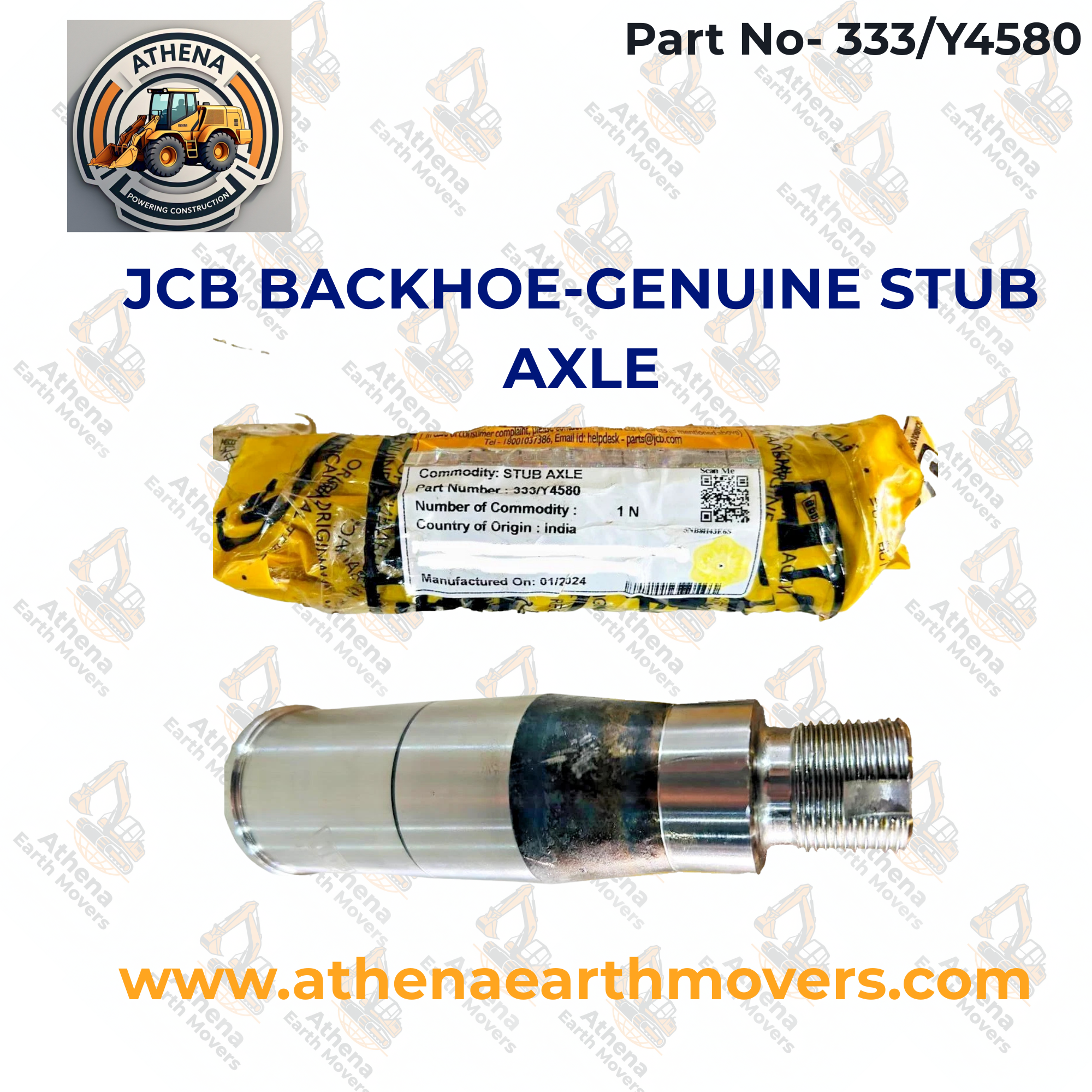 JCB BACKHOE-GENUINE STUB AXLE (PART NO. 333Y/4580)