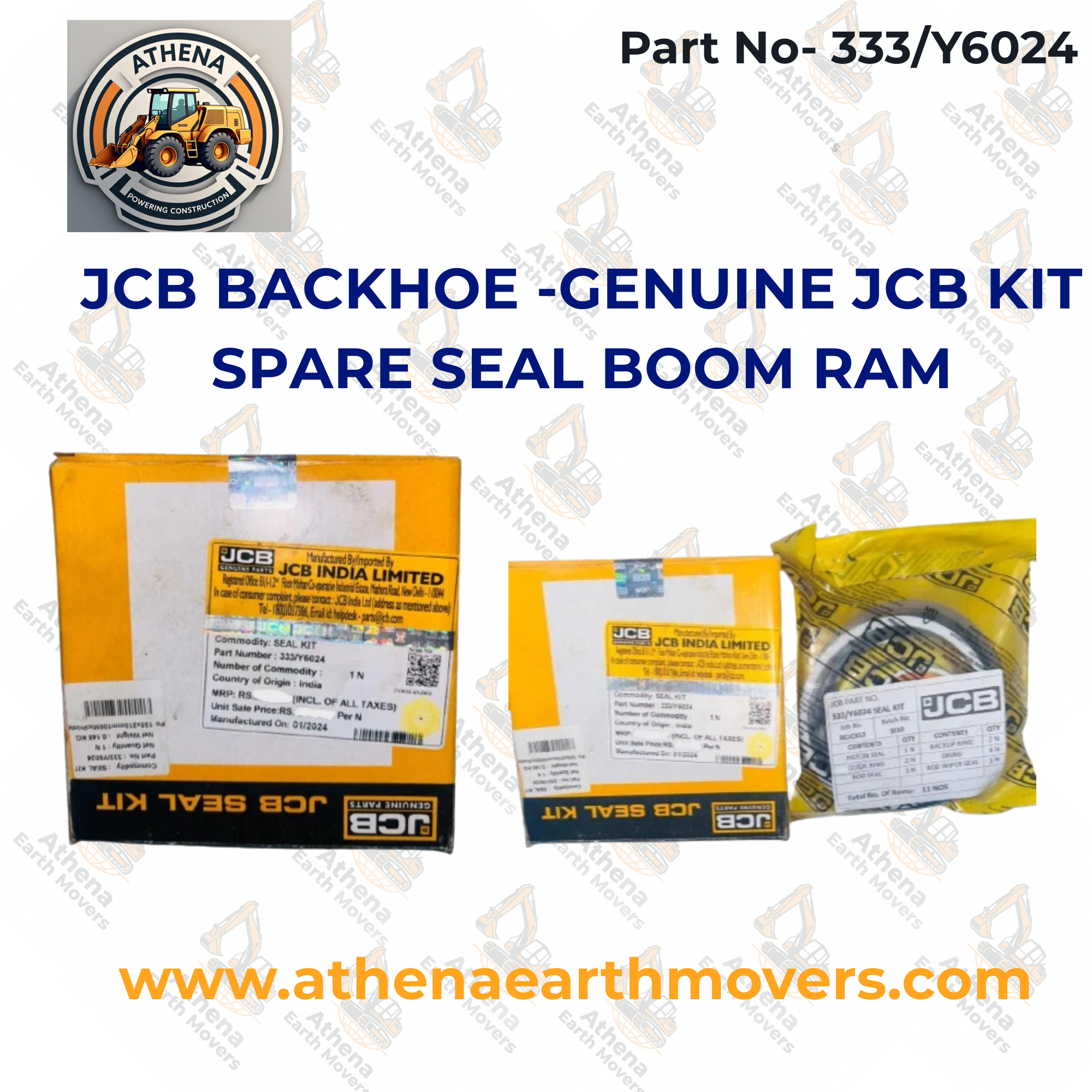 JCB BACKHOE -GENUINE JCB KIT SPARE SEAL BOOM RAM(PART NO. 333/Y6024)