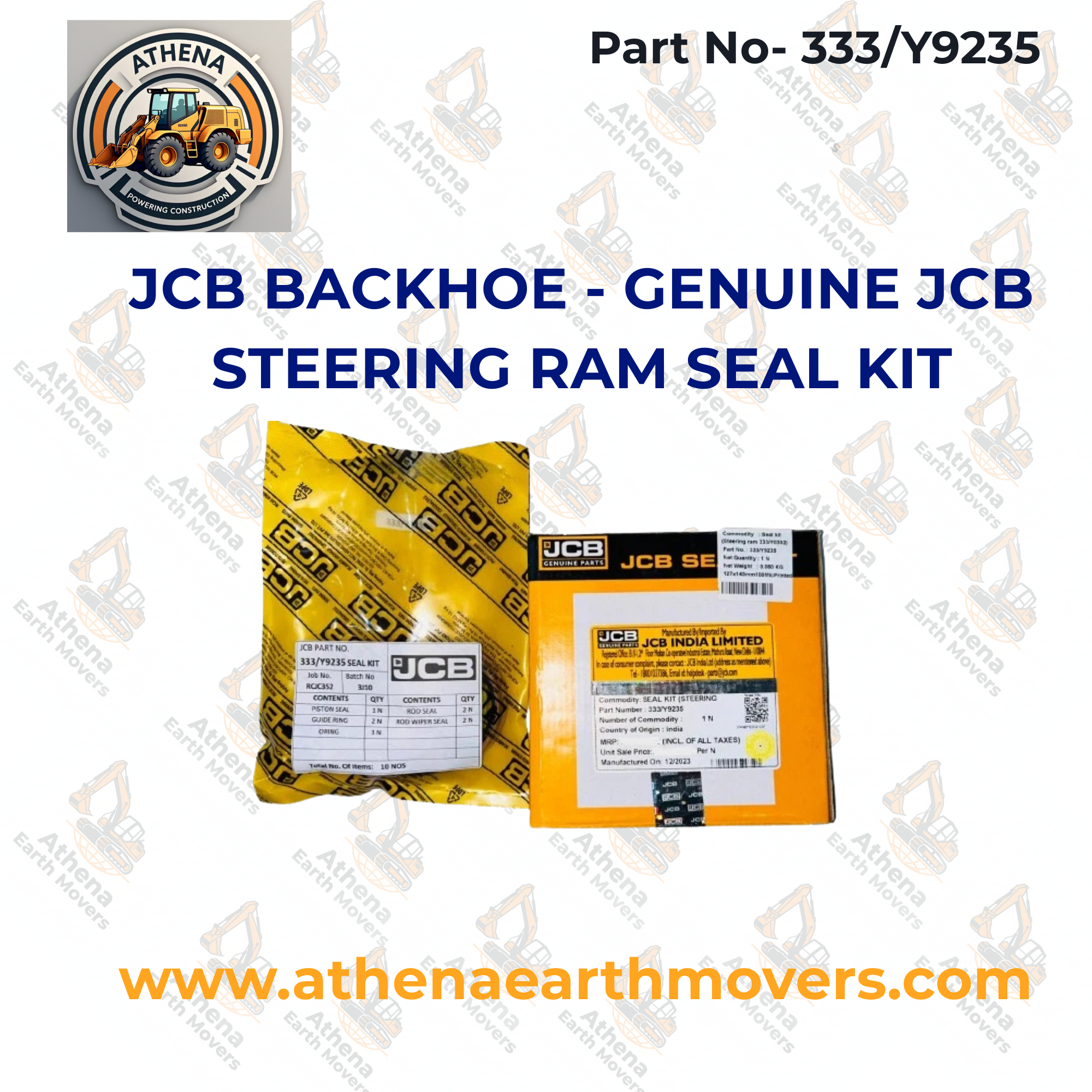 JCB BACKHOE - GENUINE JCB STEERING RAM SEAL KIT (PART NUMBER: 333/Y9235)