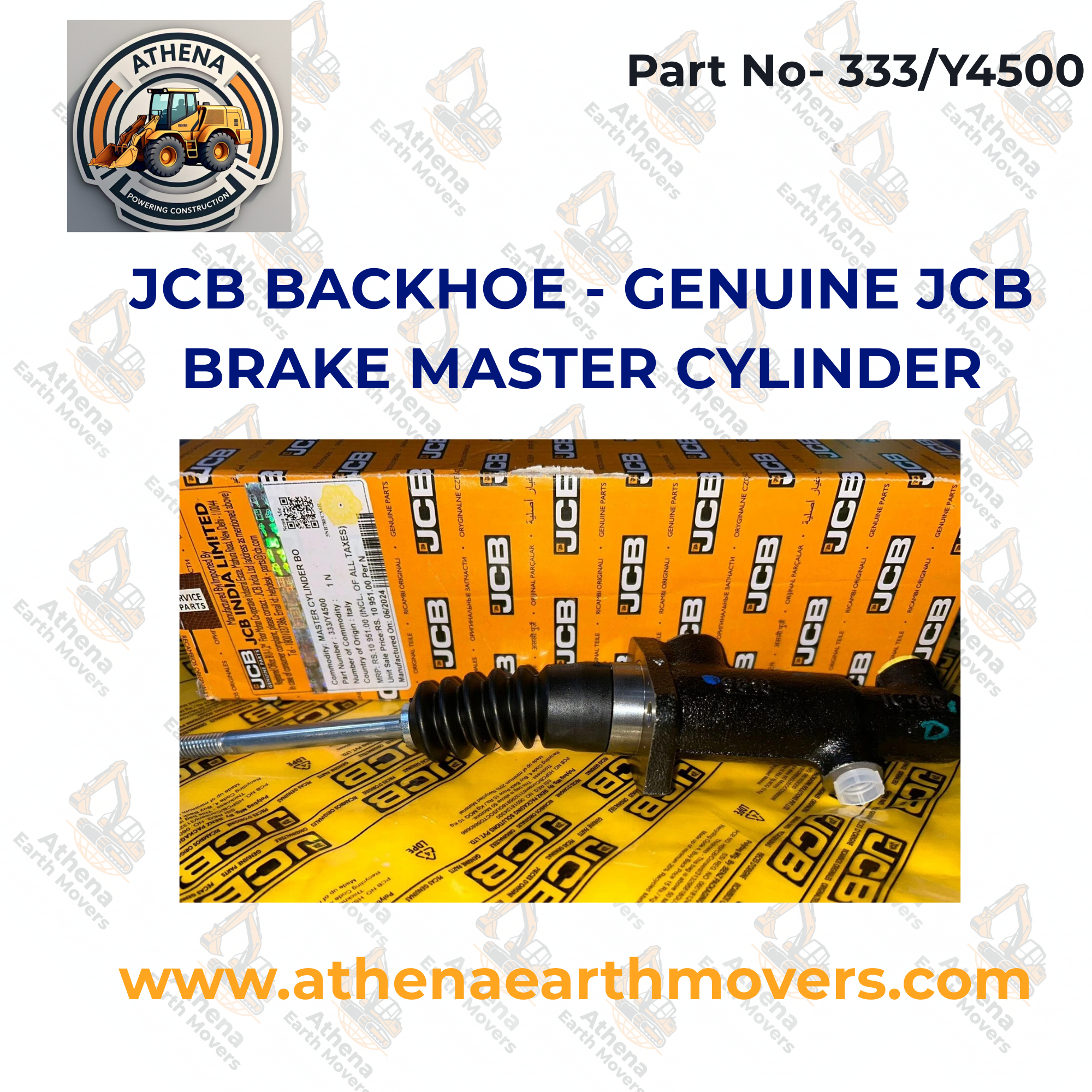 JCB BACKHOE - GENUINE JCB BRAKE MASTER CYLINDER (PART NO. 333/Y4500)