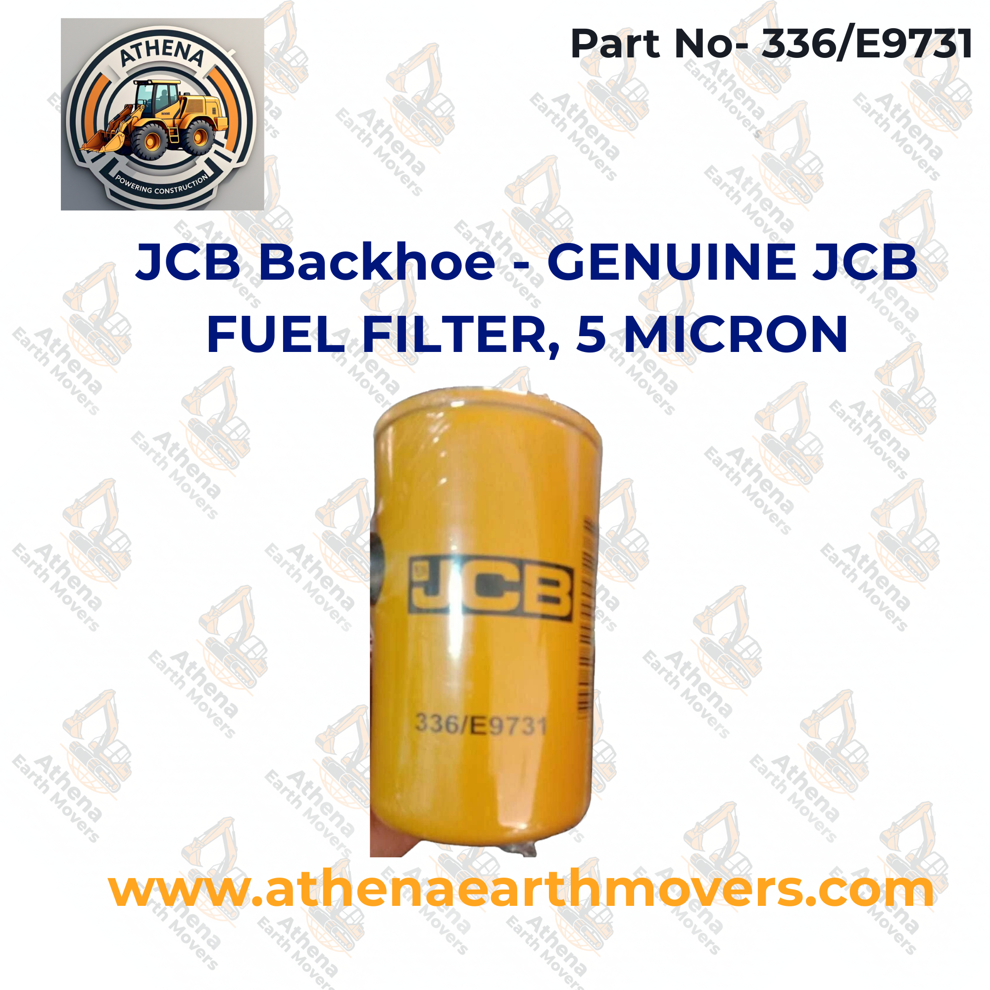 JCB Backhoe - GENUINE JCB FUEL FILTER, 5 MICRON (PART NUMBER: 336/E9731)