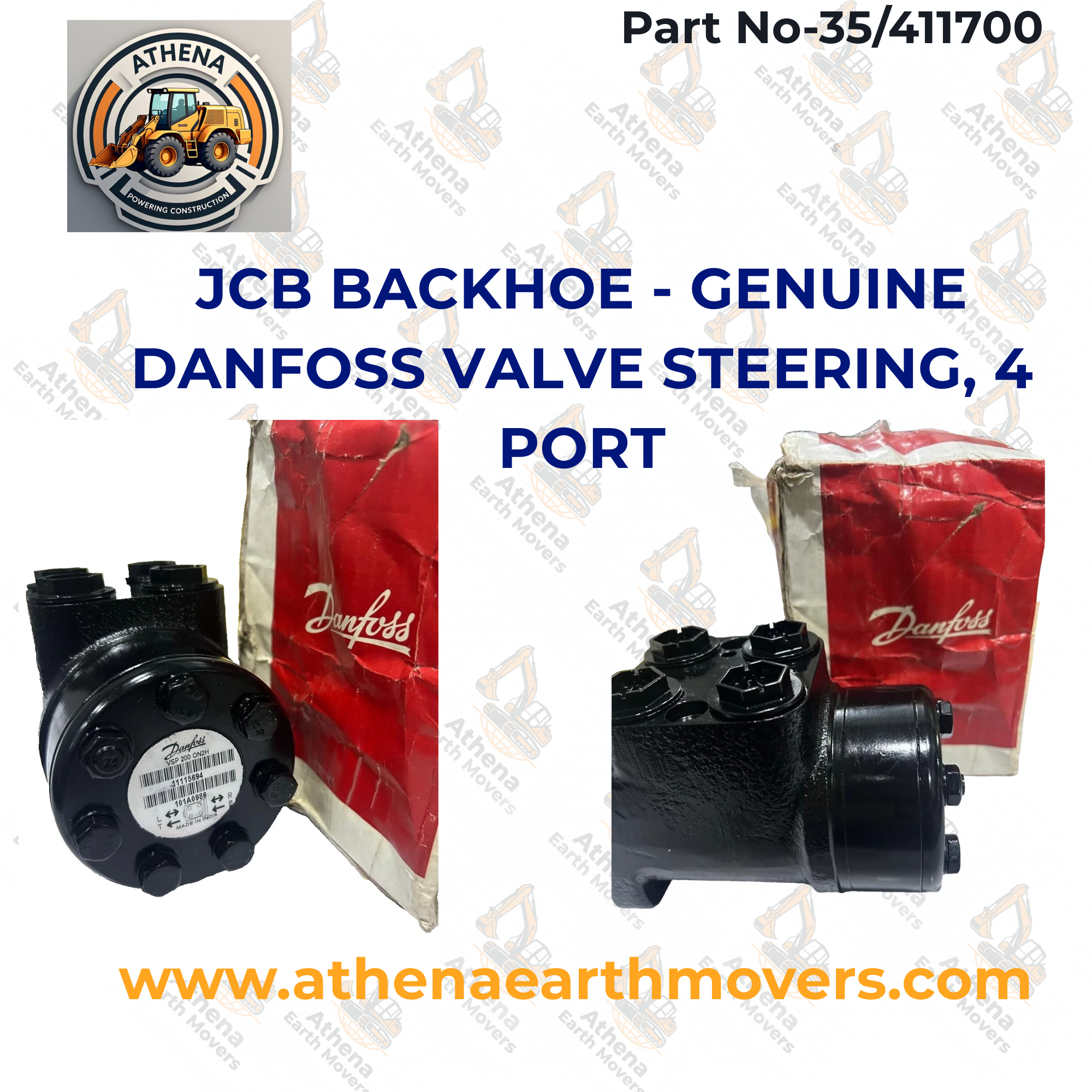 JCB BACKHOE - GENUINE DANFOSS VALVE STEERING, 4 PORT (PART NO. 35/411700)
