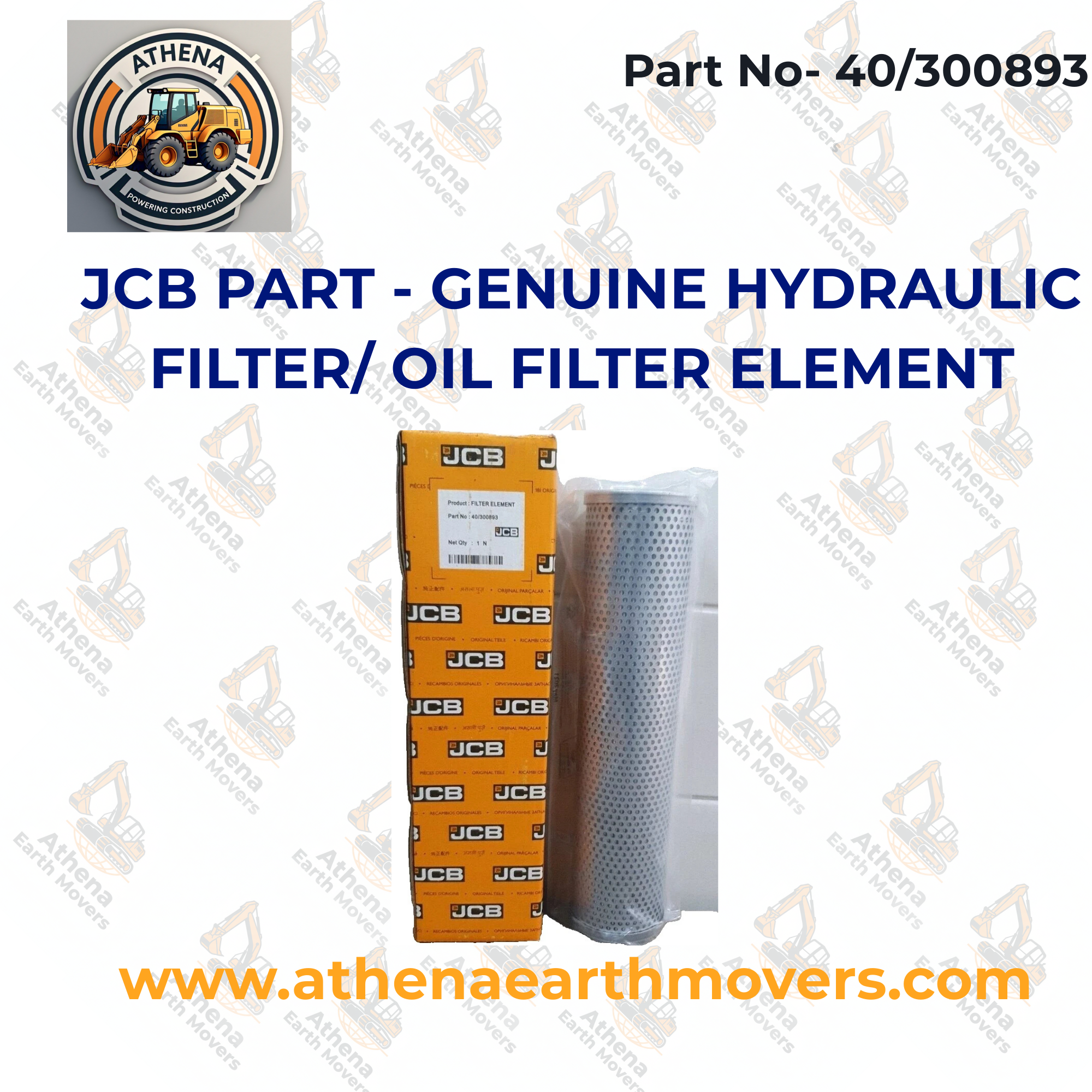 JCB PART - GENUINE HYDRAULIC FILTER/ OIL FILTER ELEMENT (PART NUMBER: 40/300893)