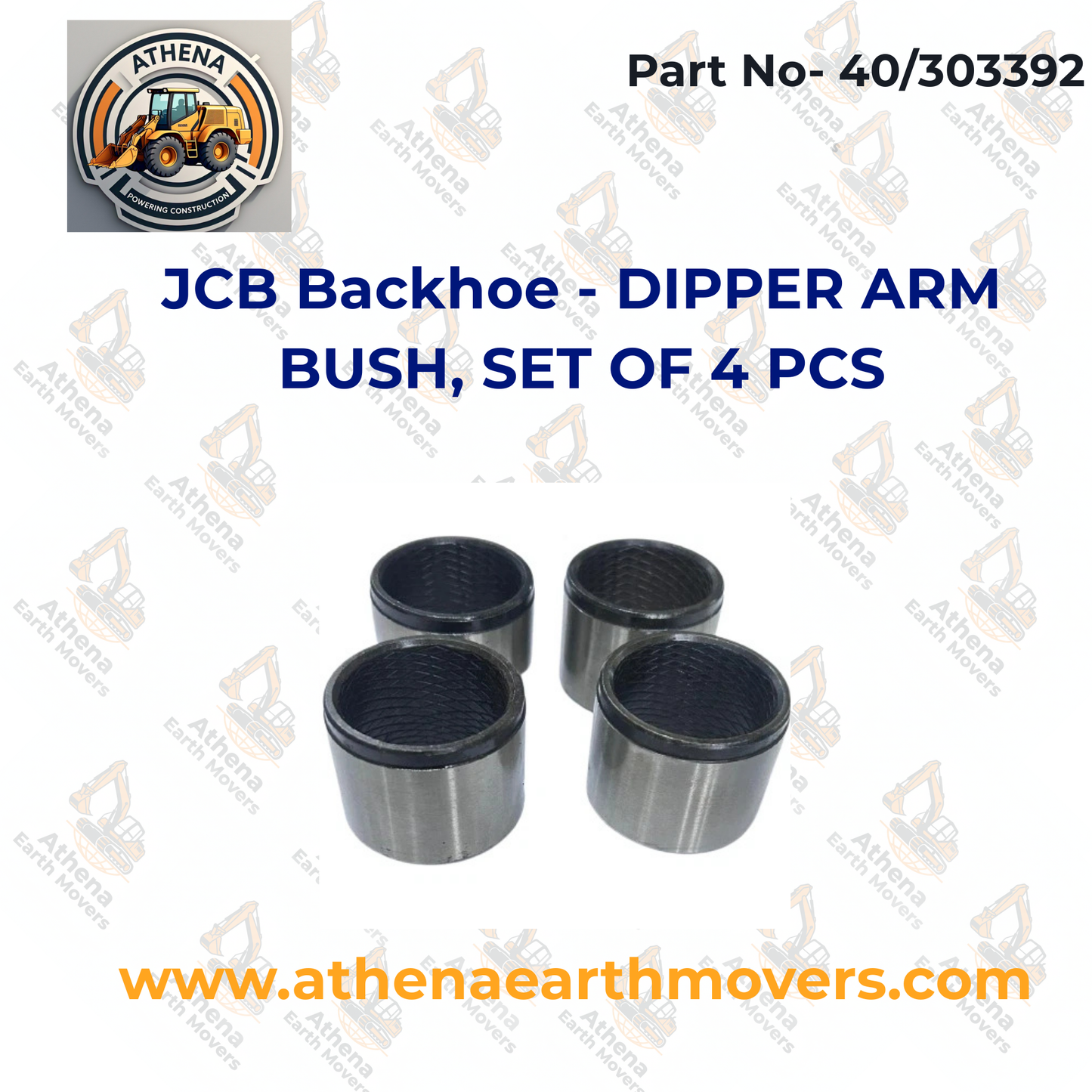JCB Backhoe part DIPPER ARM BUSH, SET OF 4 PCS. (PART NO. 40/303392)