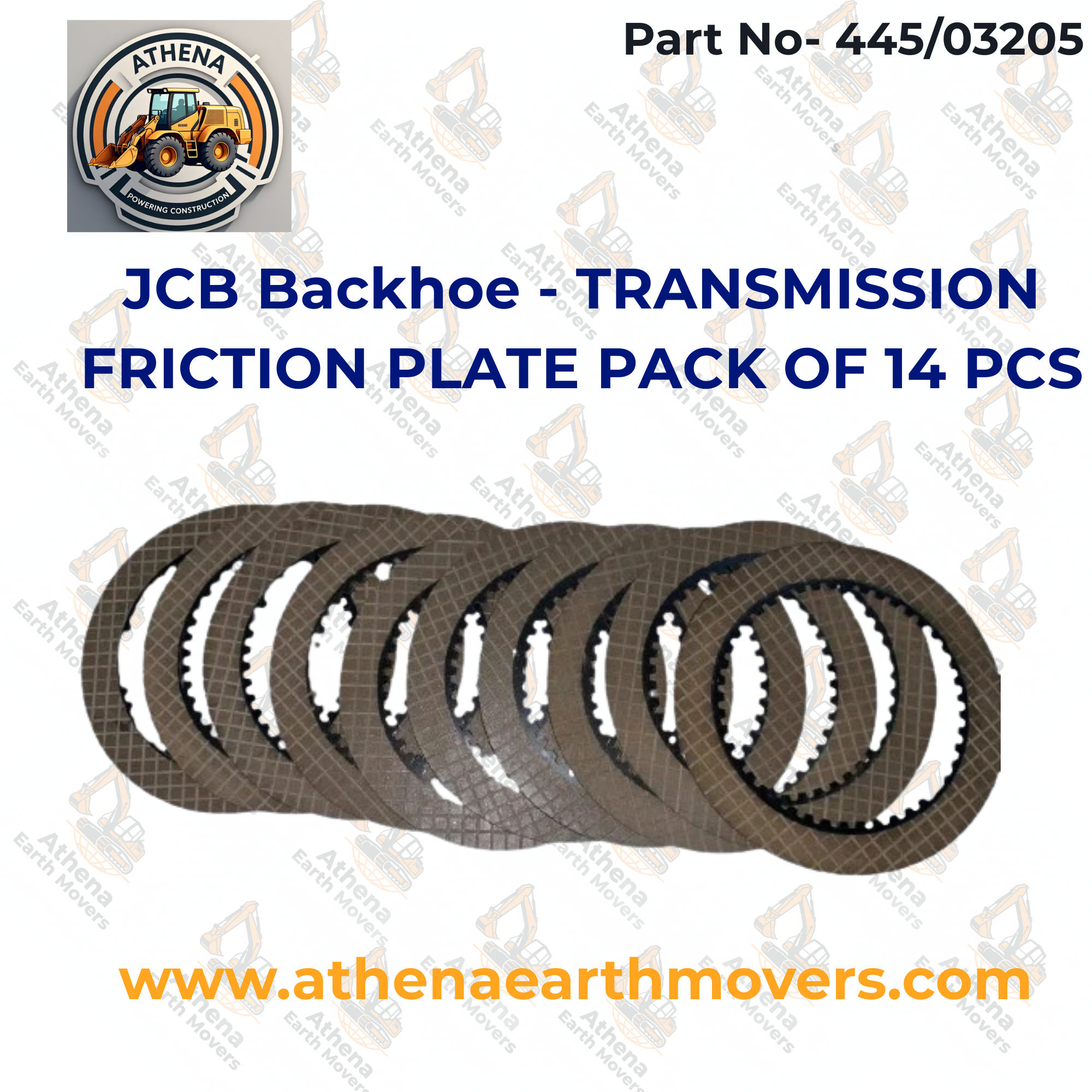JCB Backhoe - TRANSMISSION FRICTION PLATE PACK OF 14 PCS (PART NO. 445/03205)