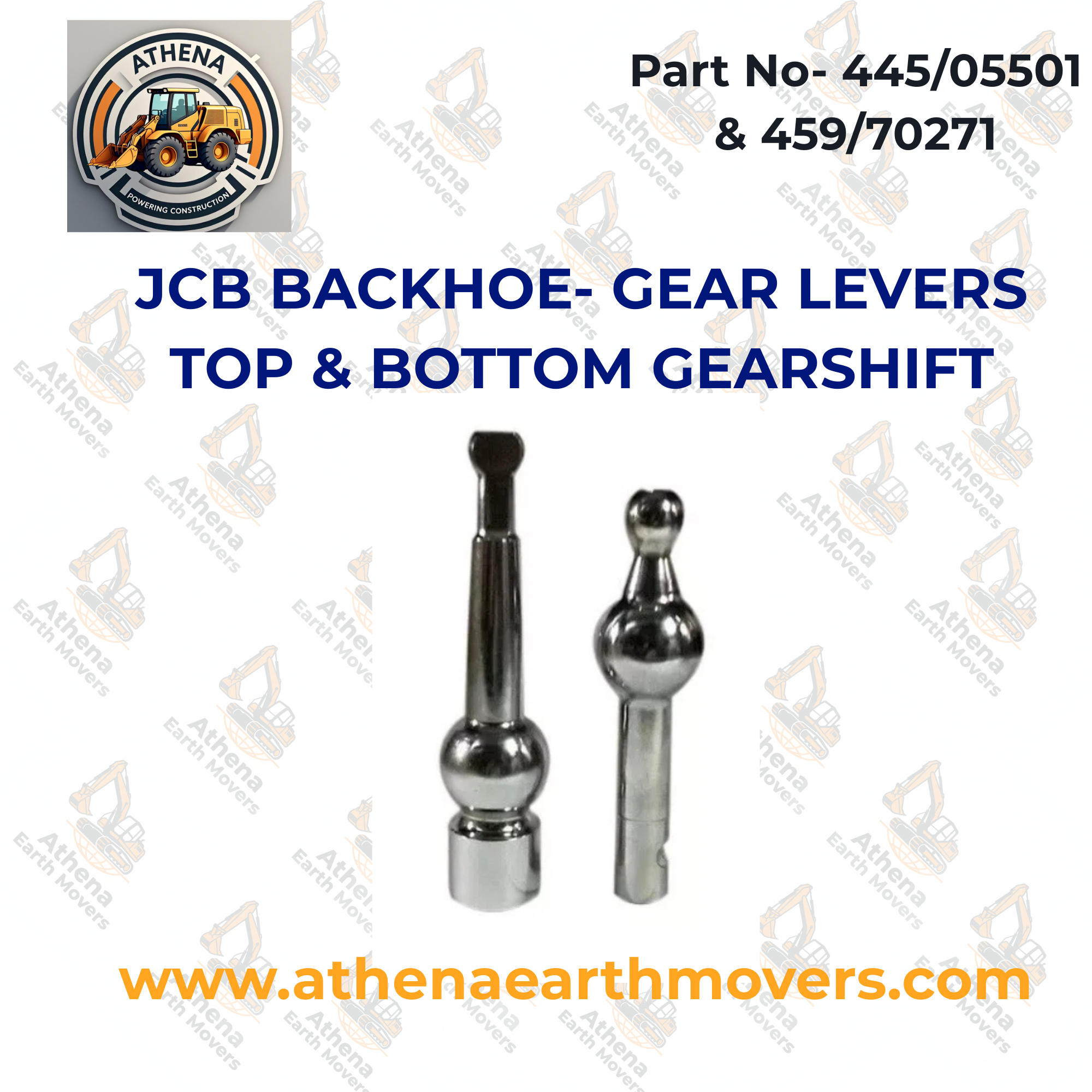 JCB BACKHOE- GEAR LEVERS TOP & BOTTOM GEARSHIFT (PART NO. 445/05501 & 459/70271)