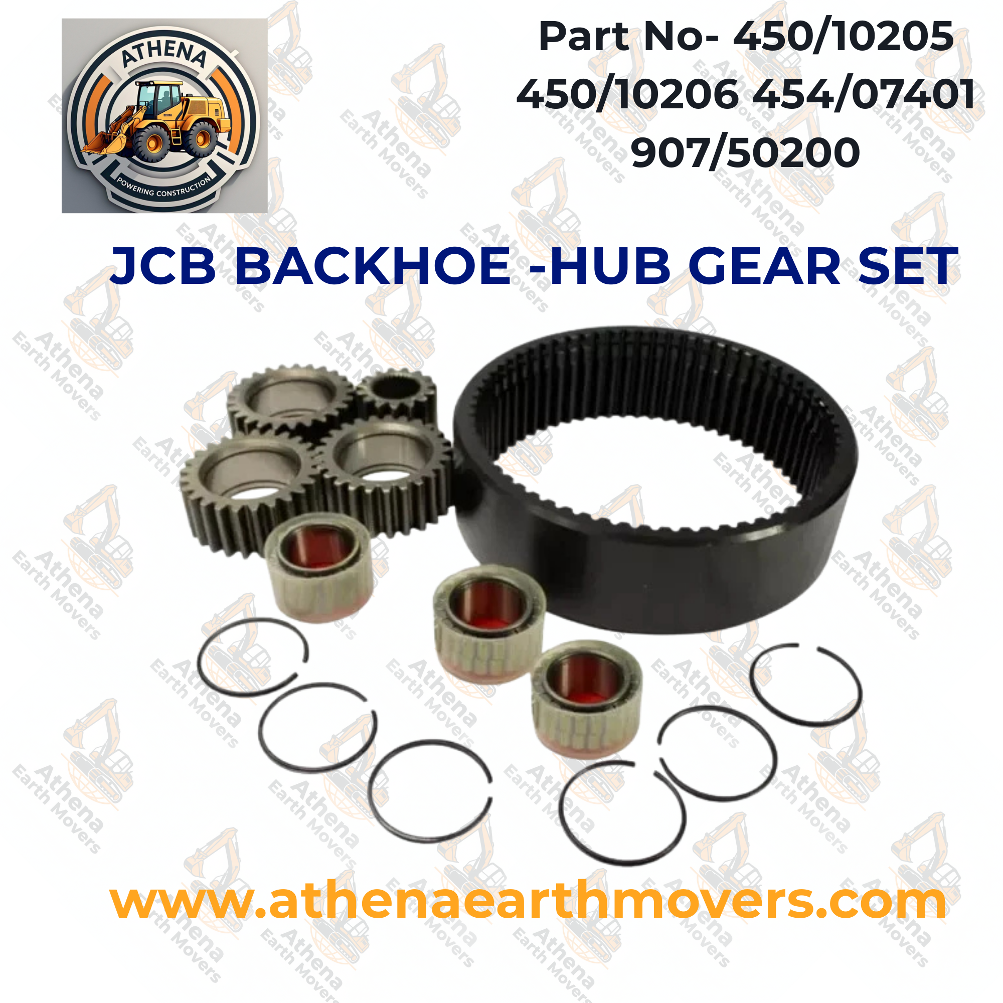 JCB BACKHOE -HUB GEAR SET (450/10205 450/10206 454/07401 907/50200)