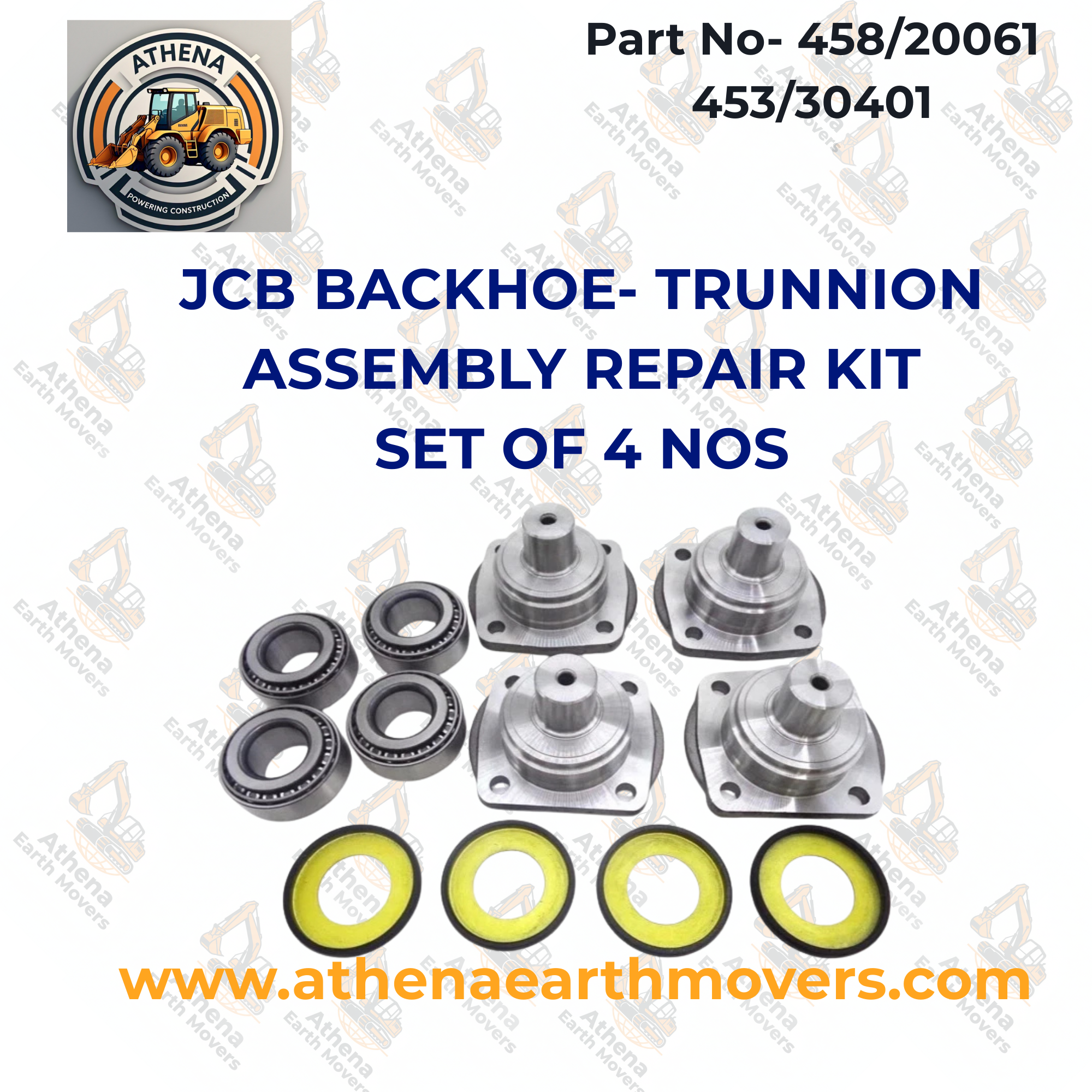 JCB BACKHOE- TRUNNION ASSEMBLY REPAIR KIT (458/20061 453/30401) SET OF 4 NOS