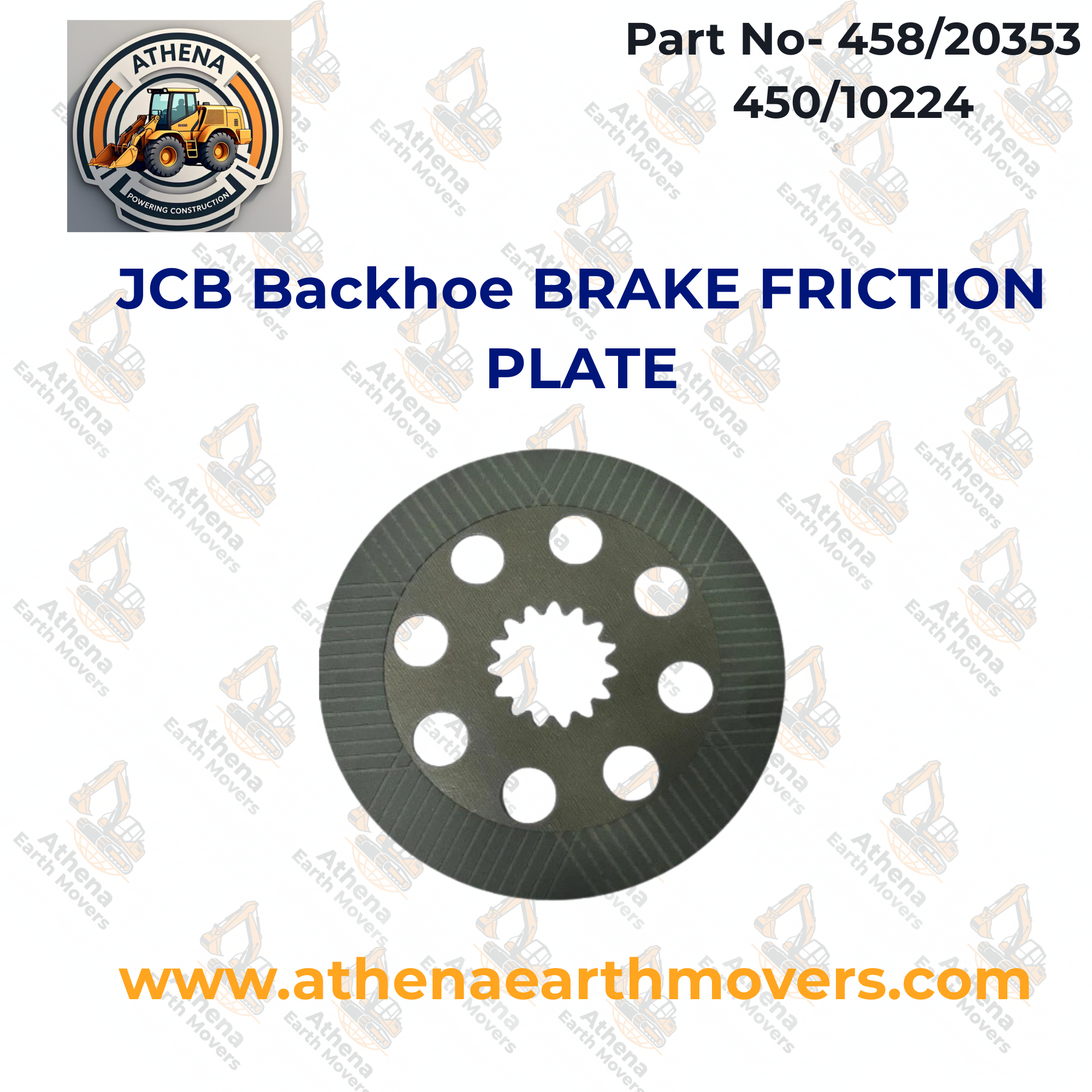 JCB Backhoe BRAKE FRICTION PLATE (PART NO. 458/20353 450/10224)